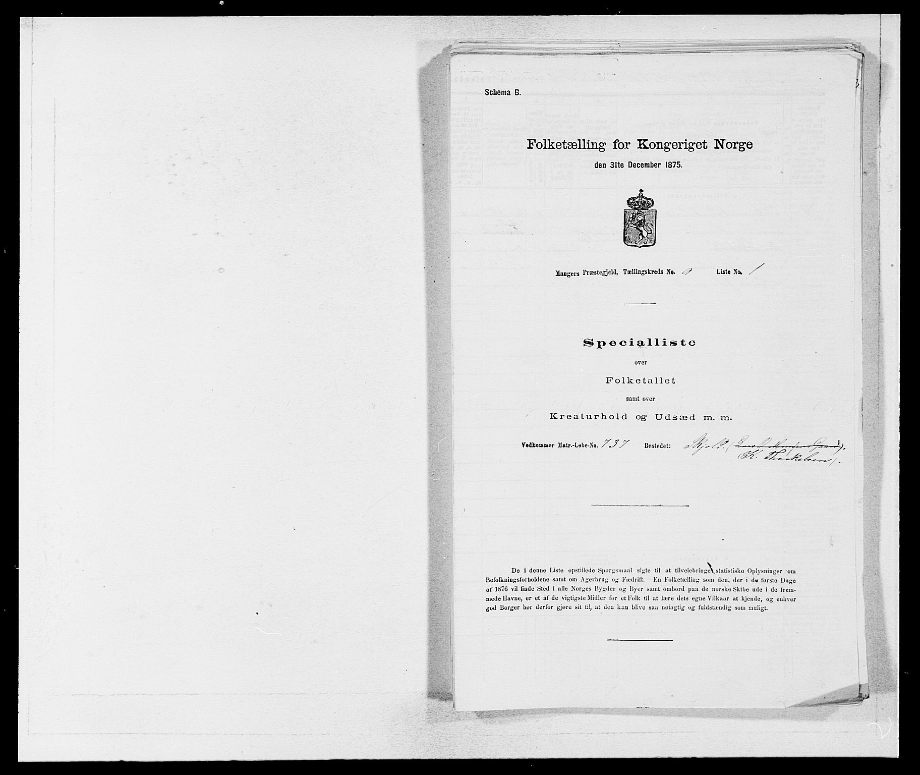 SAB, Folketelling 1875 for 1261P Manger prestegjeld, 1875, s. 1320