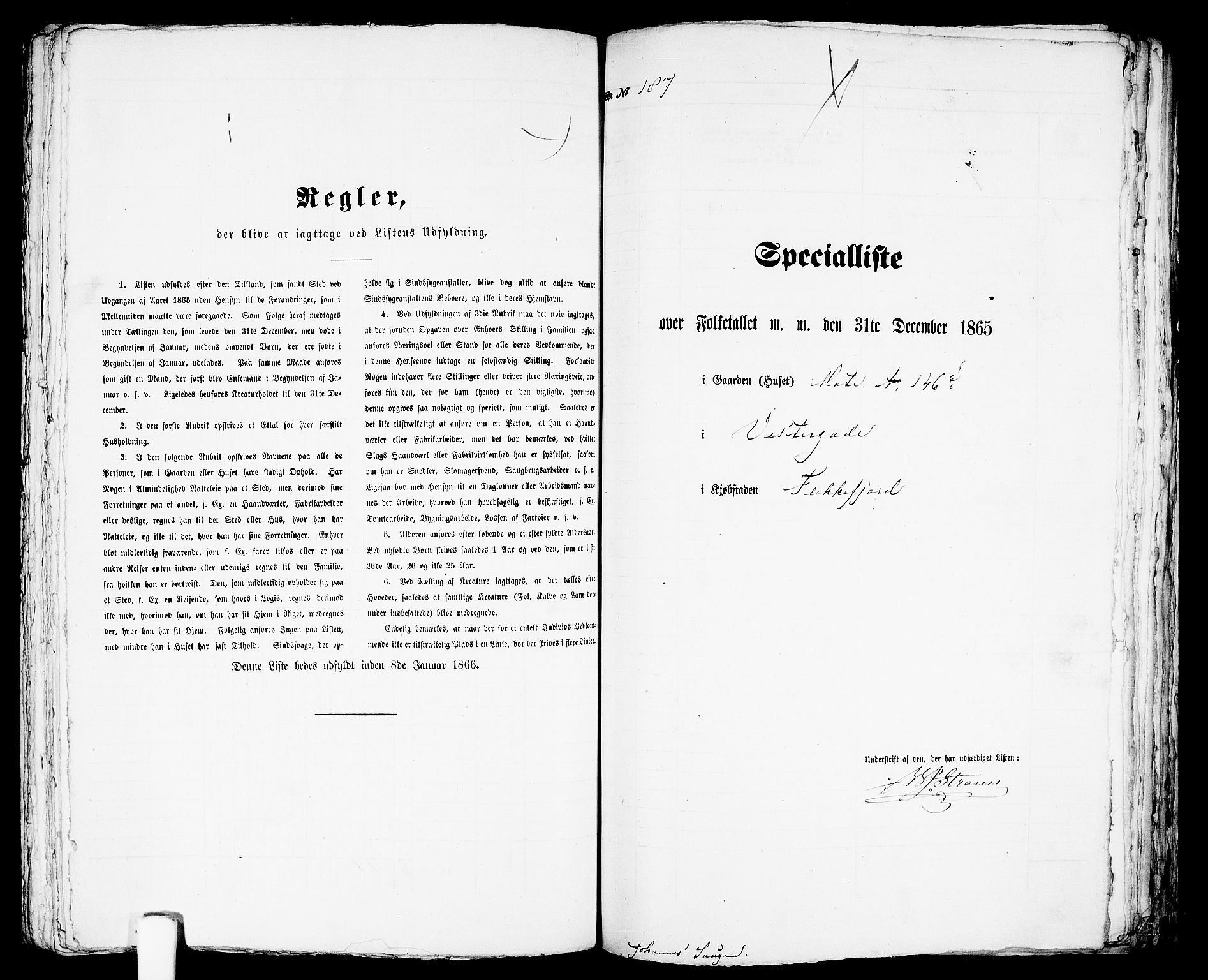 RA, Folketelling 1865 for 1004B Flekkefjord prestegjeld, Flekkefjord kjøpstad, 1865, s. 384