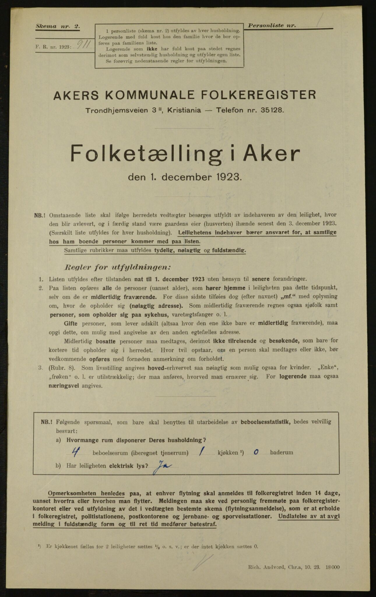 , Kommunal folketelling 1.12.1923 for Aker, 1923, s. 28411