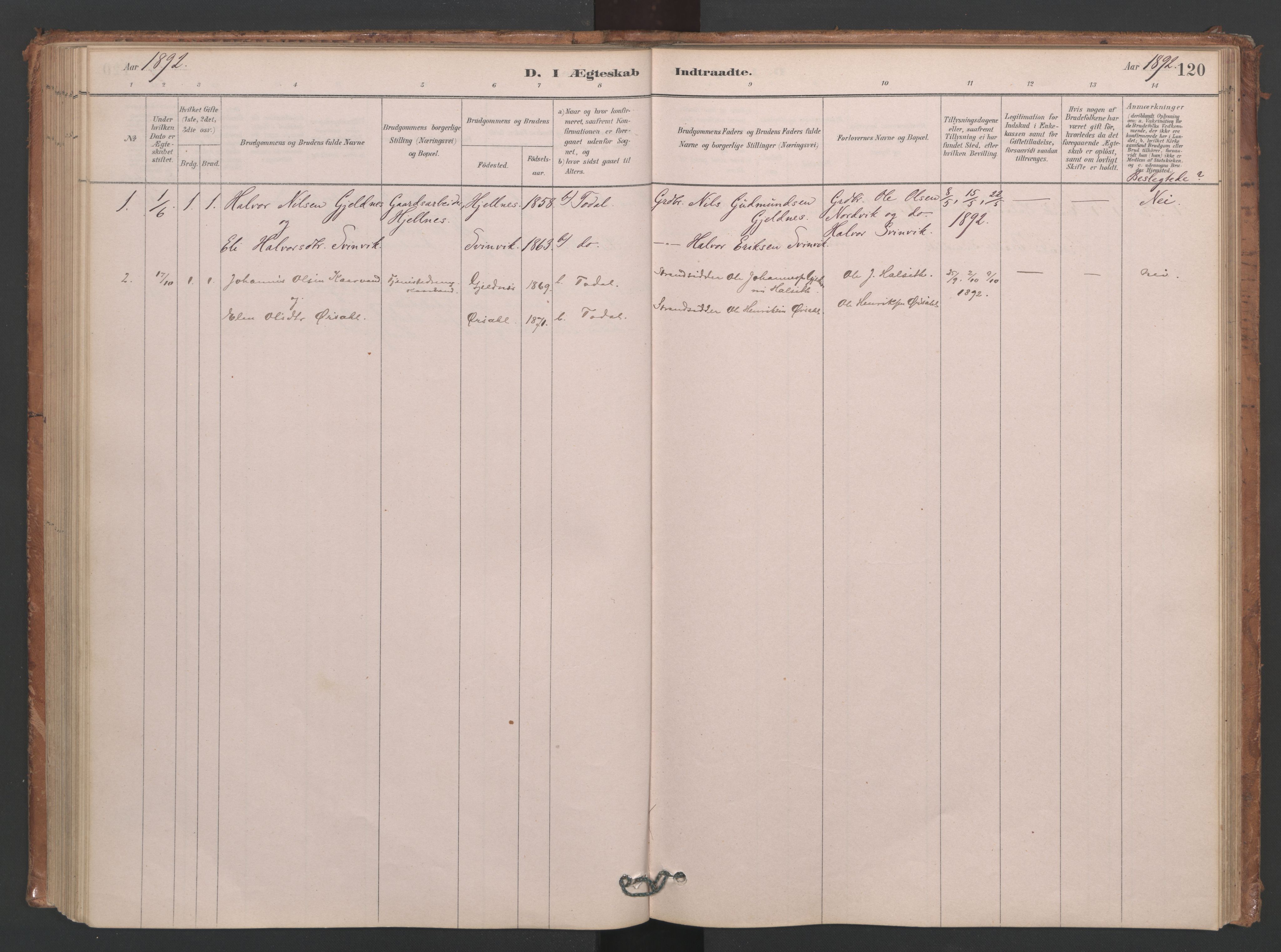 Ministerialprotokoller, klokkerbøker og fødselsregistre - Møre og Romsdal, SAT/A-1454/593/L1034: Ministerialbok nr. 593A01, 1879-1911, s. 120