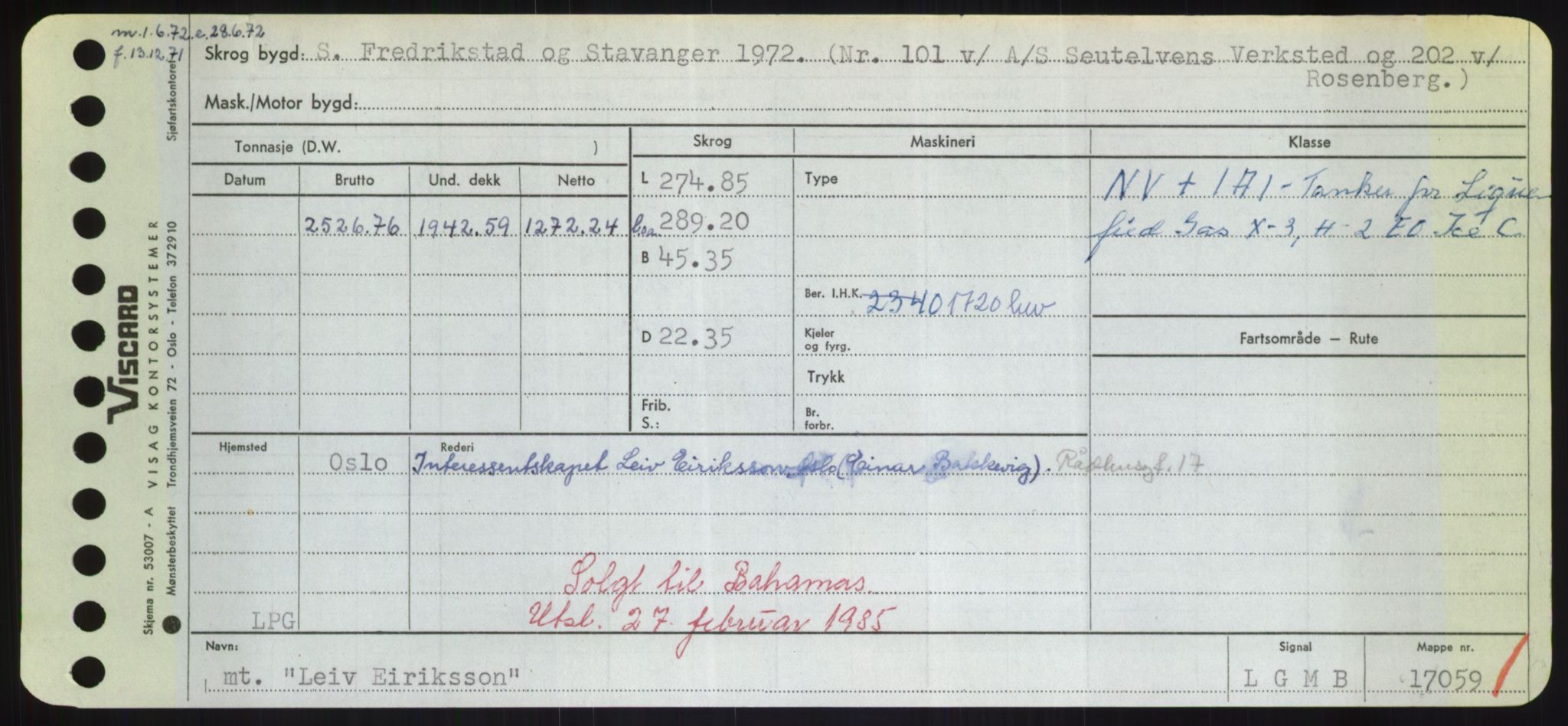 Sjøfartsdirektoratet med forløpere, Skipsmålingen, RA/S-1627/H/Hd/L0022: Fartøy, L-Lia, s. 337