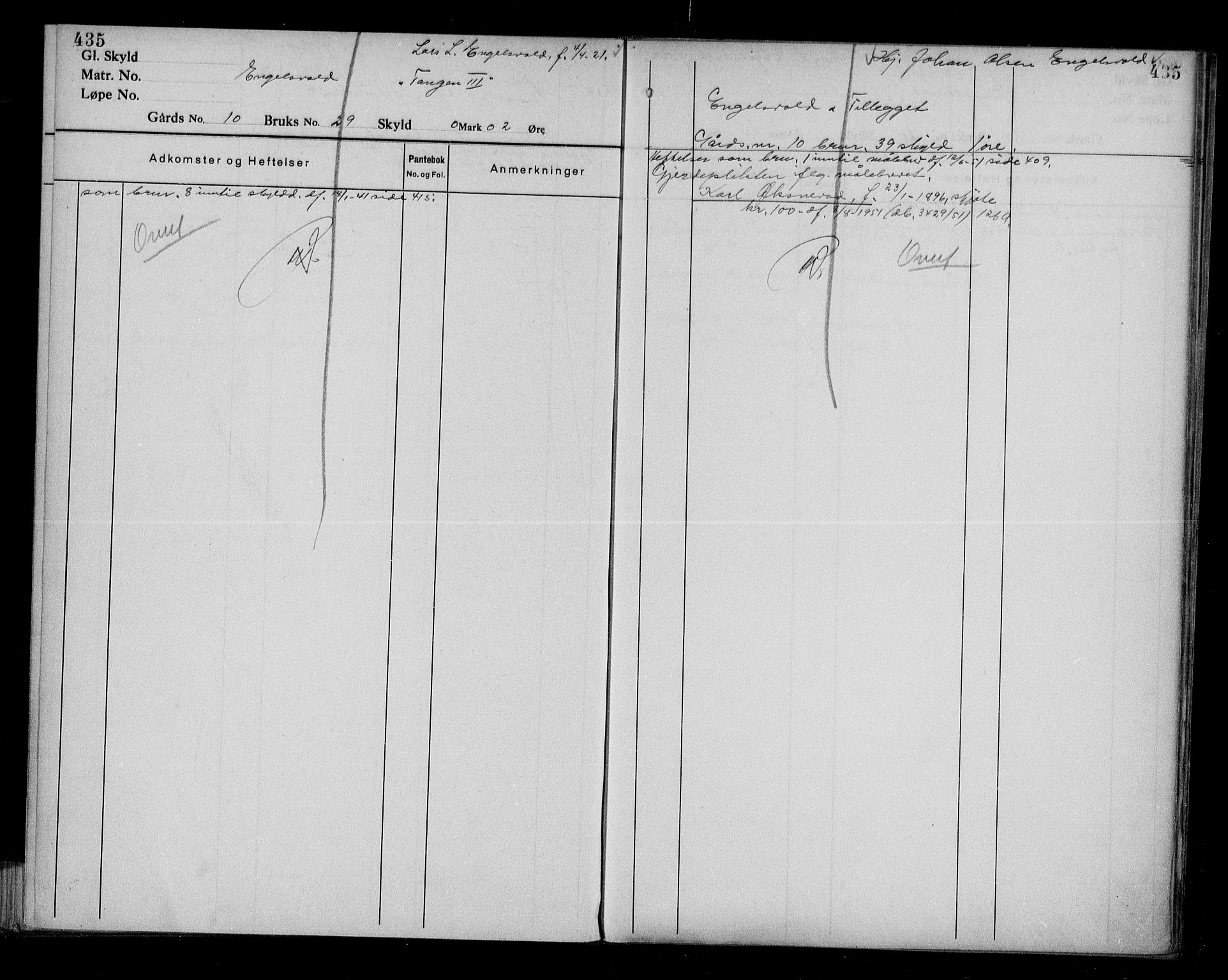 Jæren sorenskriveri, AV/SAST-A-100310/01/4/41/41ABG/L0003: Panteregister nr. 41 ABG3, 1932, s. 435