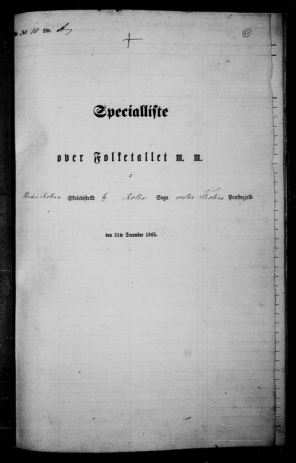 RA, Folketelling 1865 for 0529P Vestre Toten prestegjeld, 1865, s. 221