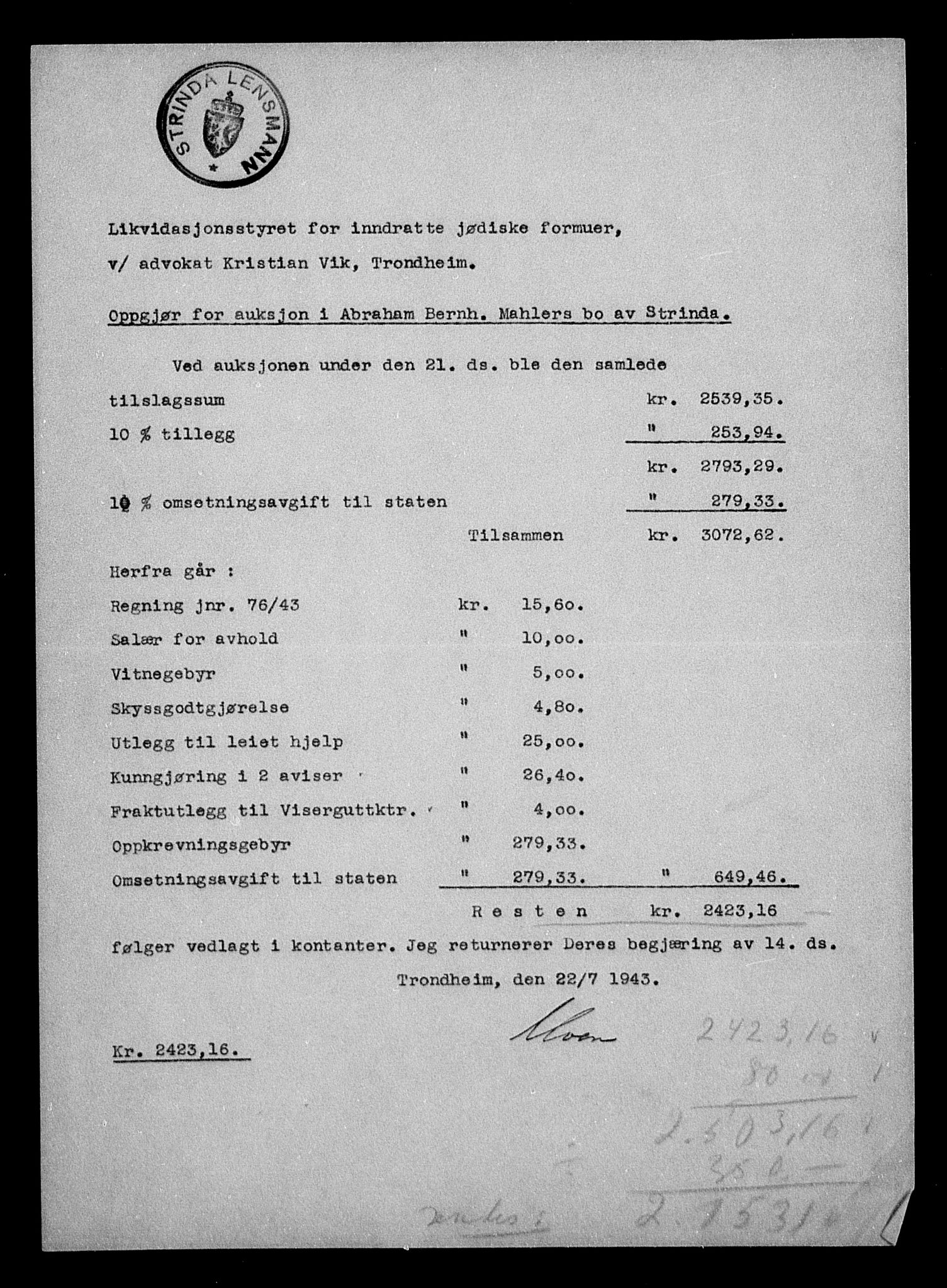 Justisdepartementet, Tilbakeføringskontoret for inndratte formuer, AV/RA-S-1564/H/Hc/Hca/L0903: --, 1945-1947, s. 356