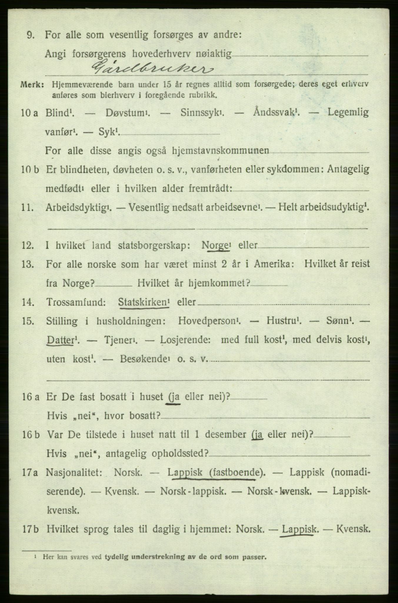 SATØ, Folketelling 1920 for 2021 Karasjok herred, 1920, s. 957