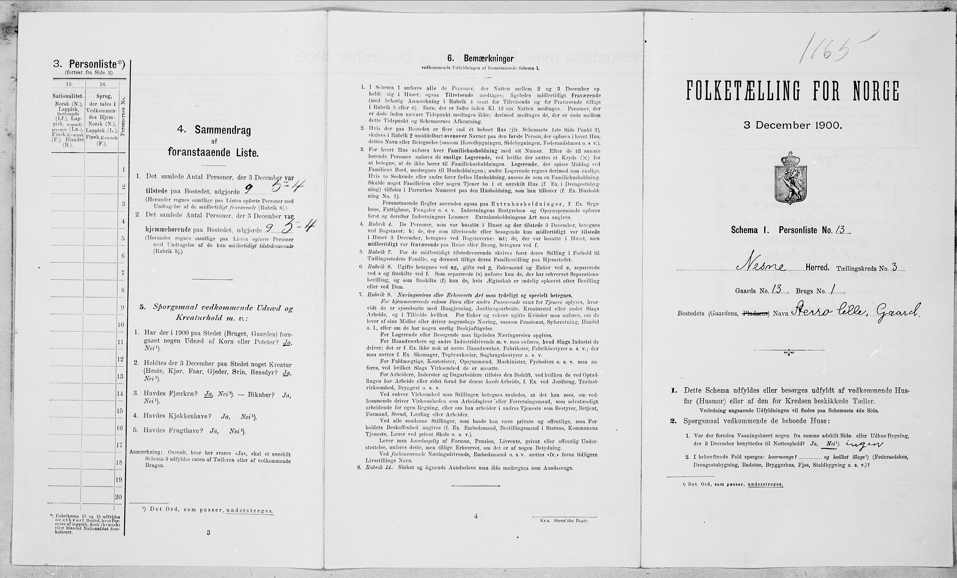 SAT, Folketelling 1900 for 1828 Nesna herred, 1900, s. 195