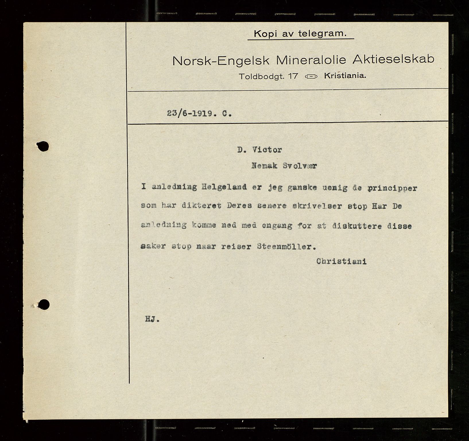 Pa 1521 - A/S Norske Shell, SAST/A-101915/E/Ea/Eaa/L0007: Sjefskorrespondanse, 1919, s. 512