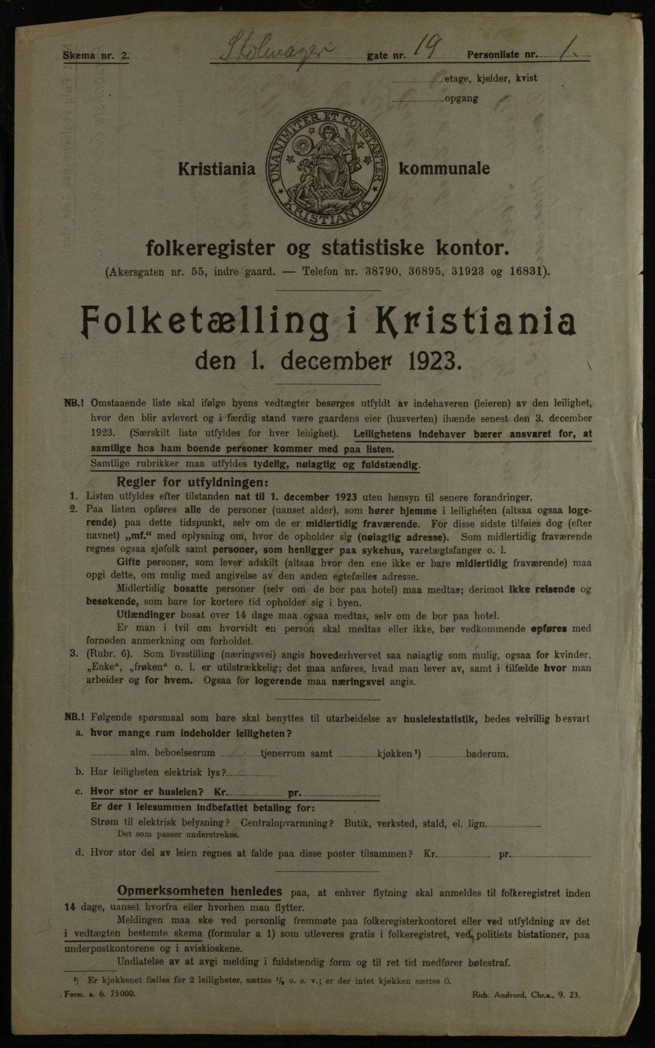 OBA, Kommunal folketelling 1.12.1923 for Kristiania, 1923, s. 114060