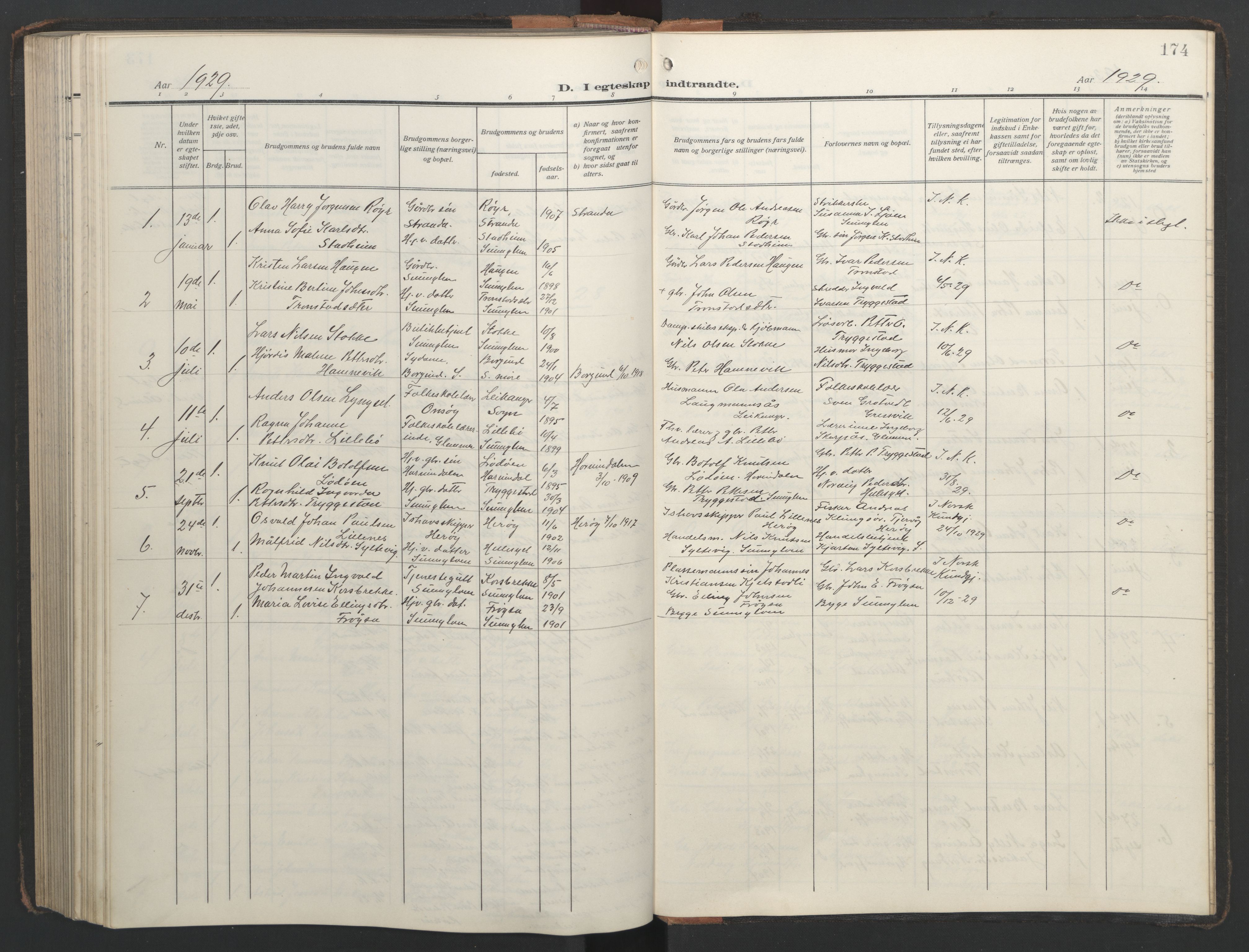 Ministerialprotokoller, klokkerbøker og fødselsregistre - Møre og Romsdal, AV/SAT-A-1454/517/L0232: Klokkerbok nr. 517C05, 1910-1946, s. 174