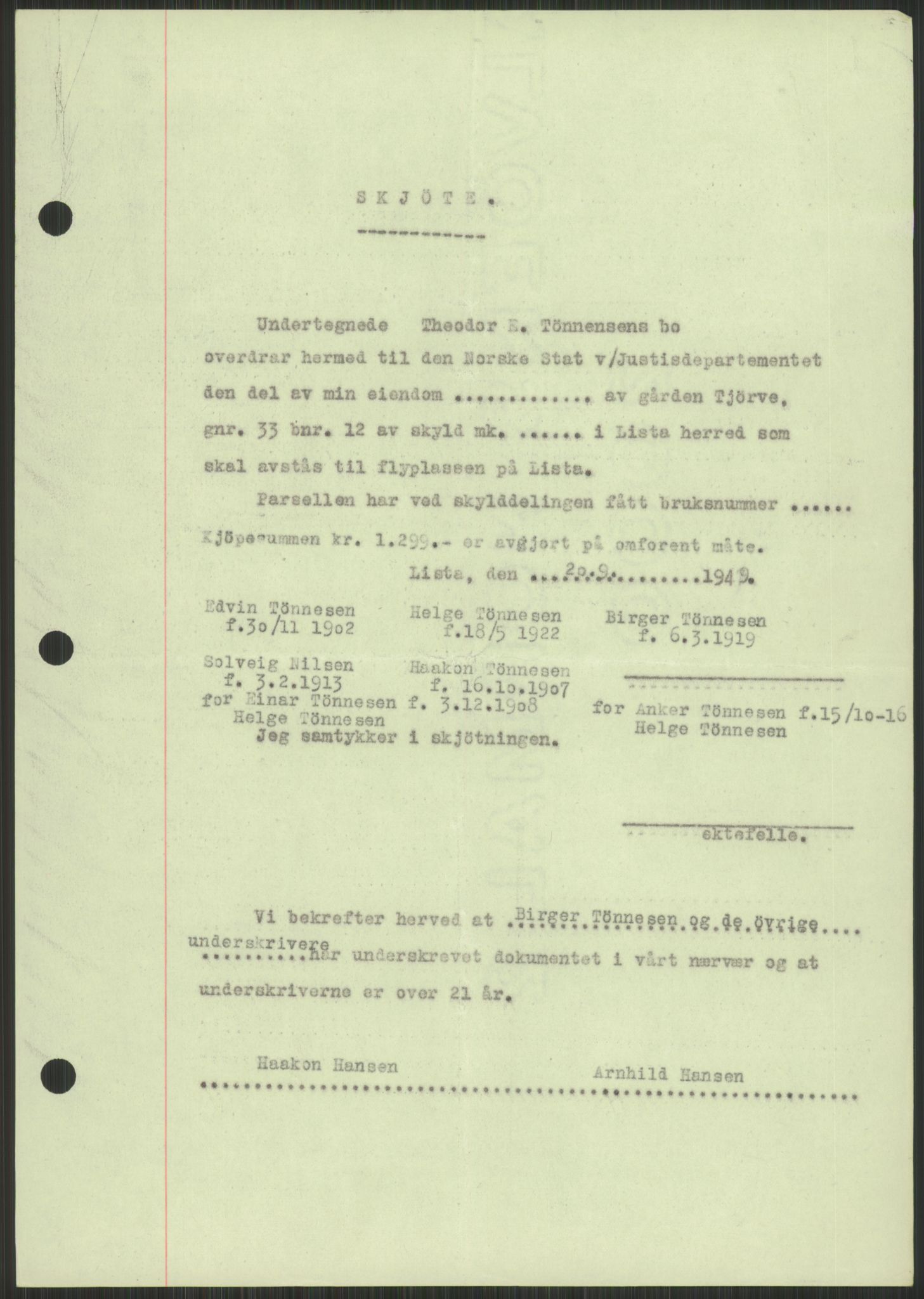 Forsvarsdepartementet, 10. kontor / Oppgjørskontoret, AV/RA-RAFA-1225/D/Db/L0182: Lista oppgjørskontor, 1942-1950, s. 17