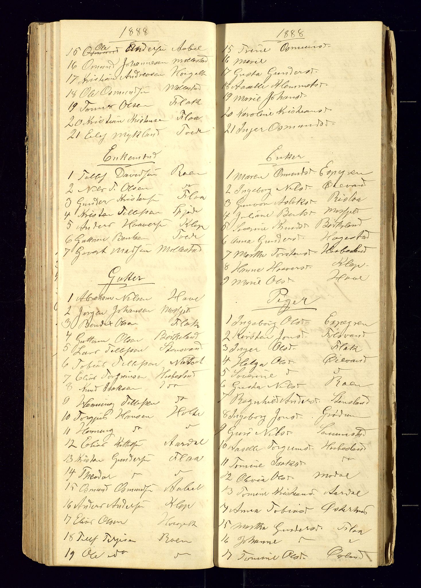 Birkenes sokneprestkontor, AV/SAK-1111-0004/F/Fc/L0007: Kommunikantprotokoll nr. C-7, 1881-1891