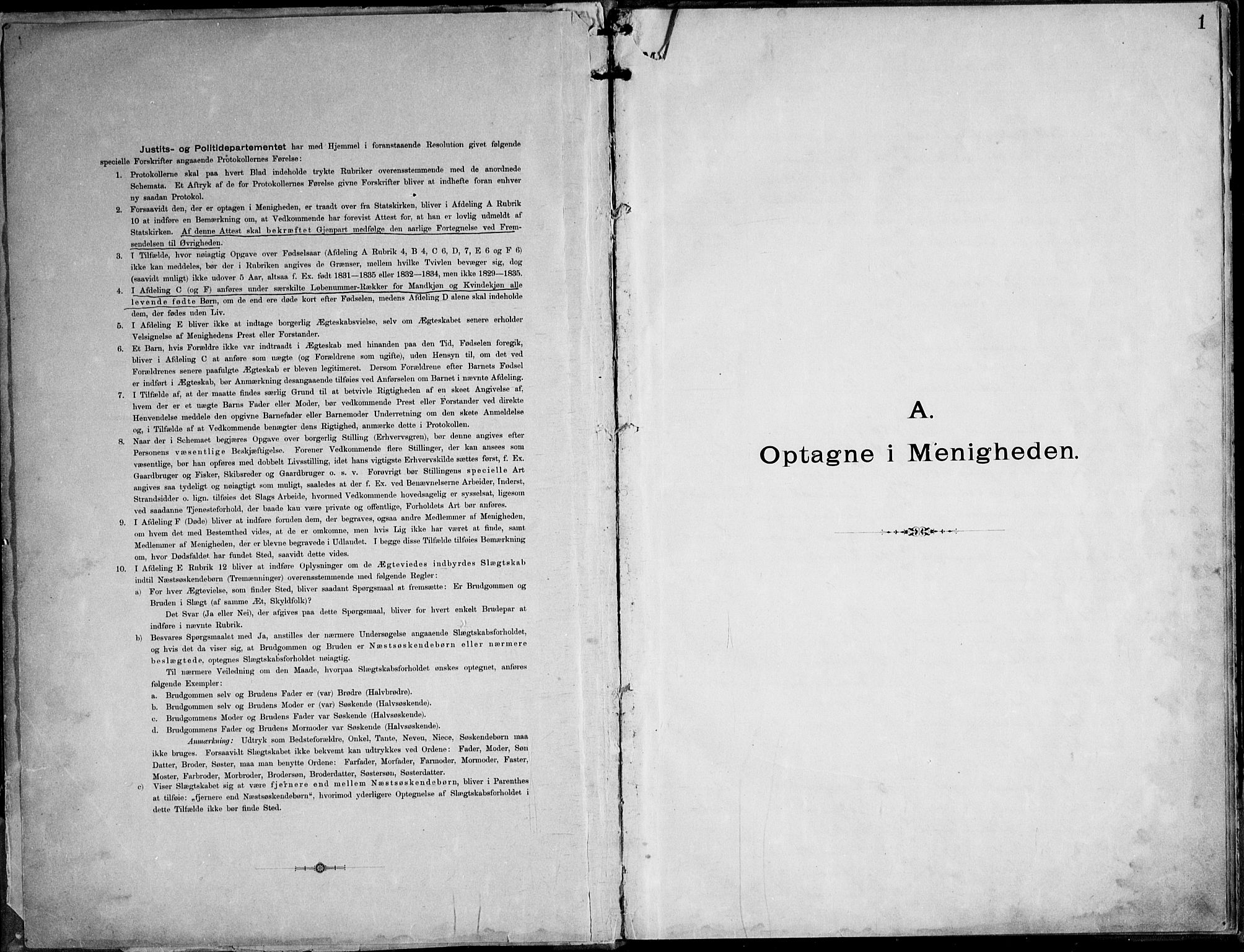 Ministerialprotokoller, klokkerbøker og fødselsregistre - Nordland, SAT/A-1459/888/L1276: Dissenterprotokoll nr. 888D03, 1893-1944, s. 1