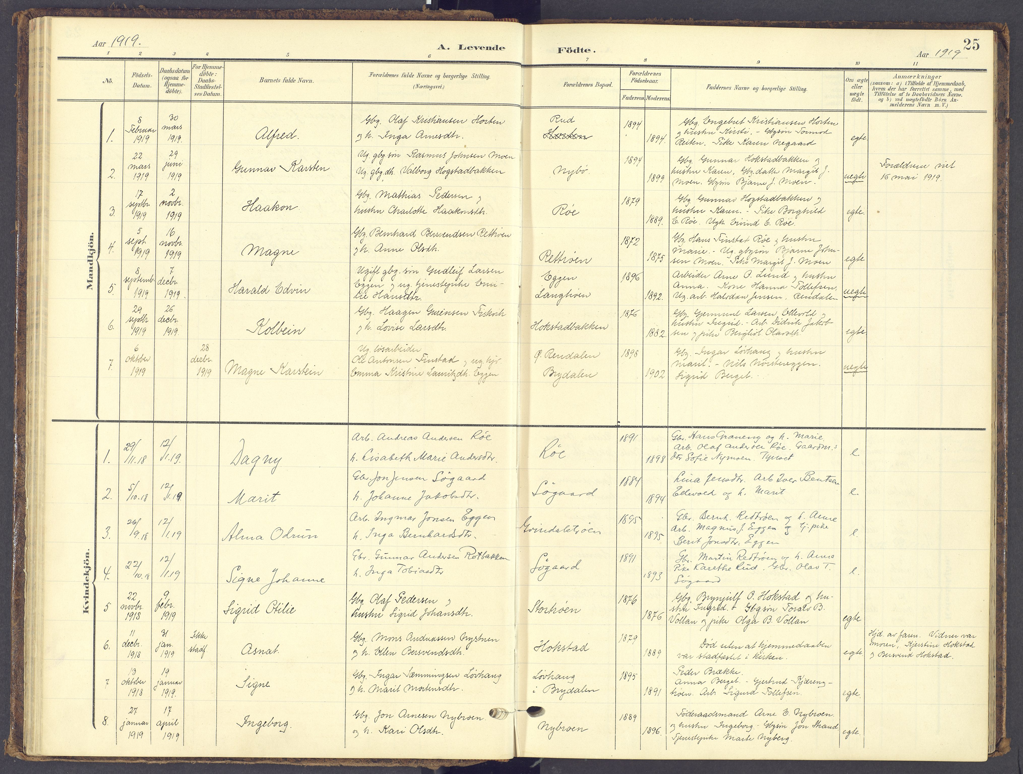 Tynset prestekontor, SAH/PREST-058/H/Ha/Haa/L0028: Ministerialbok nr. 28, 1902-1929, s. 25