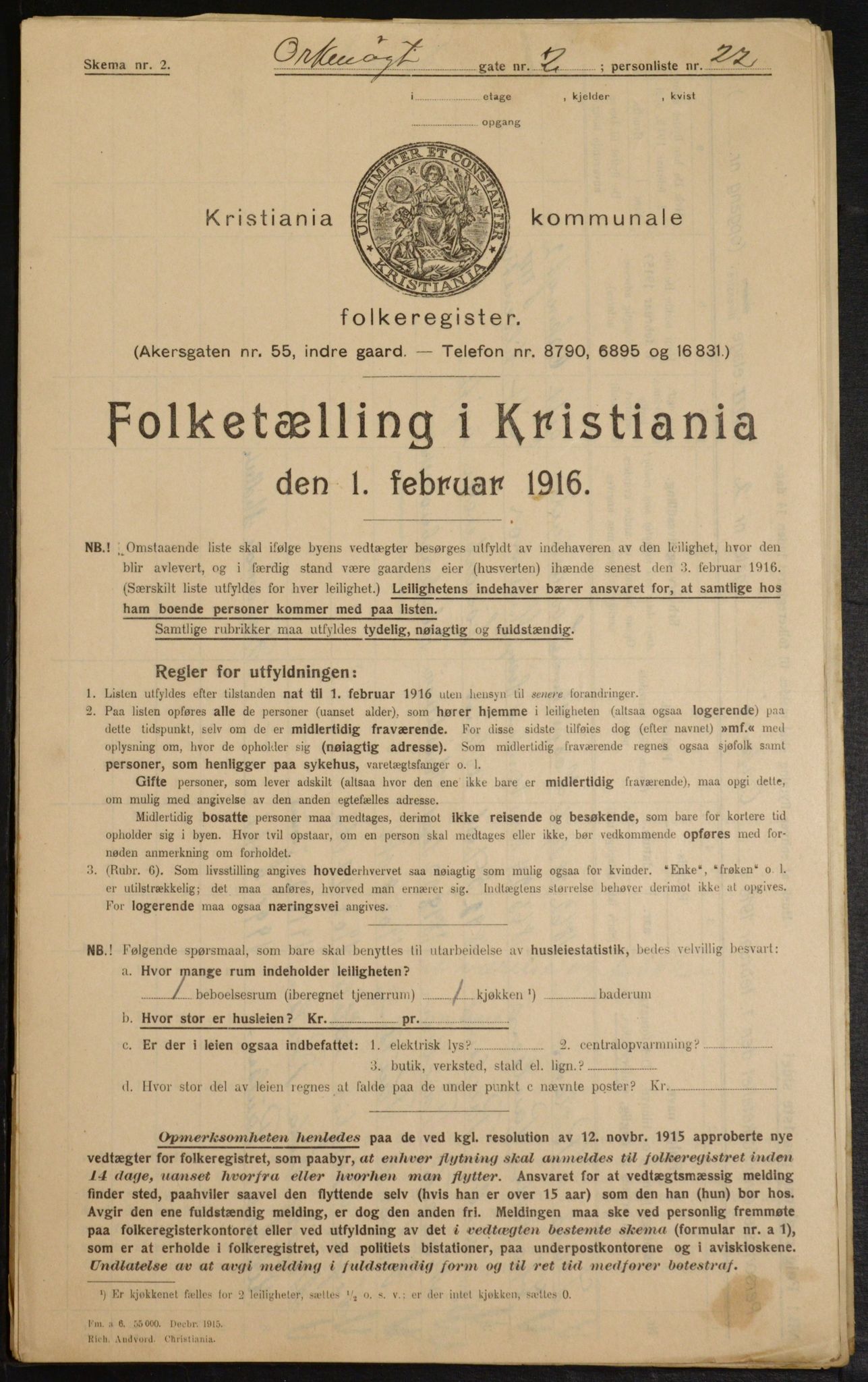 OBA, Kommunal folketelling 1.2.1916 for Kristiania, 1916, s. 77808