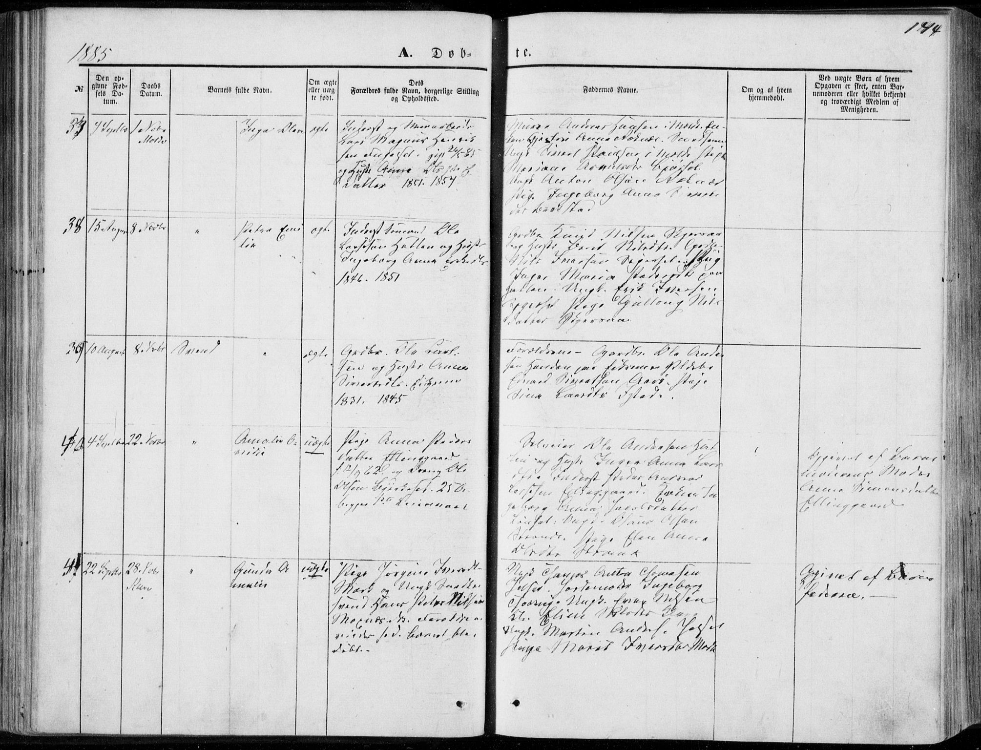 Ministerialprotokoller, klokkerbøker og fødselsregistre - Møre og Romsdal, SAT/A-1454/555/L0655: Ministerialbok nr. 555A05, 1869-1886, s. 144