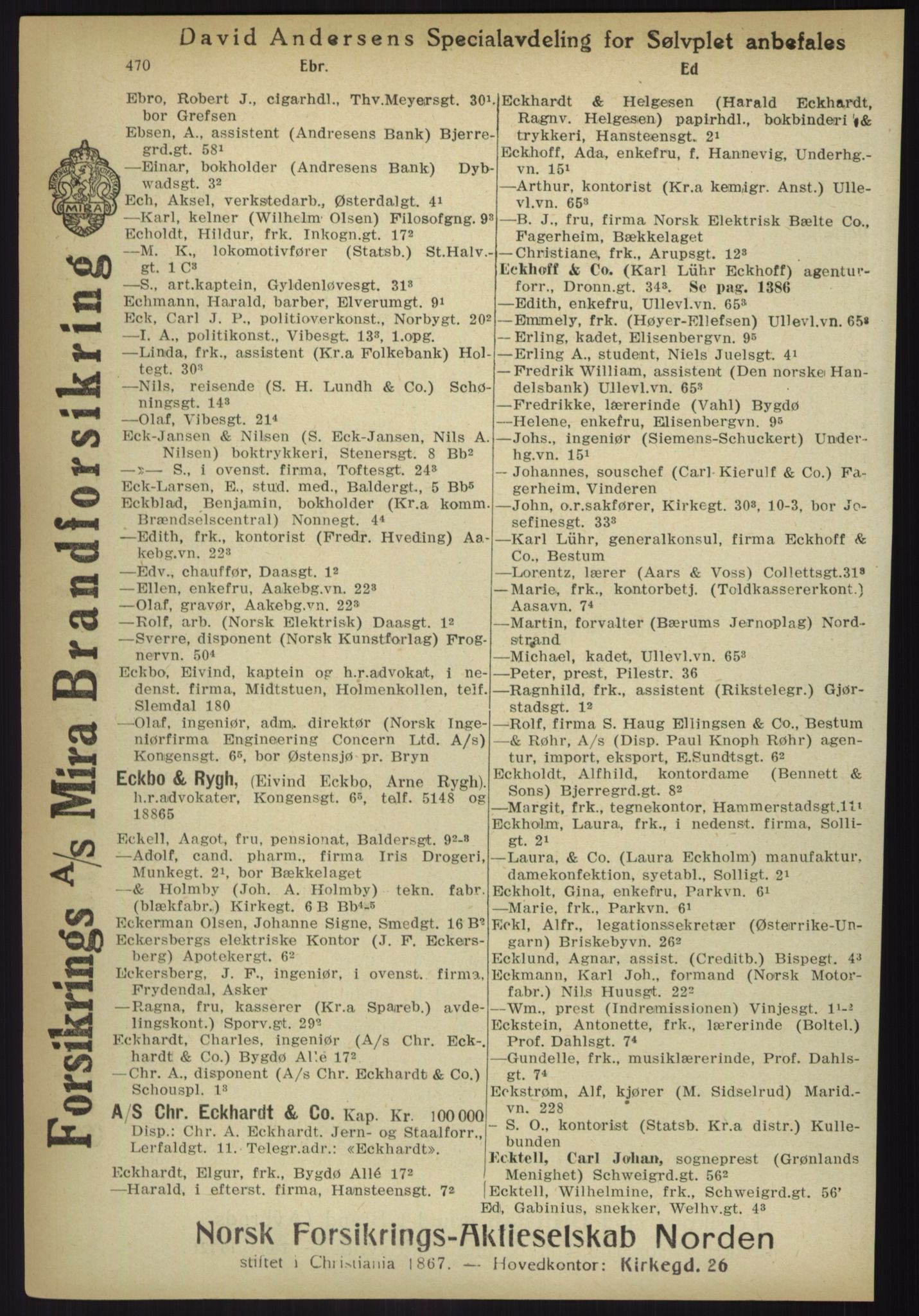 Kristiania/Oslo adressebok, PUBL/-, 1918, s. 495