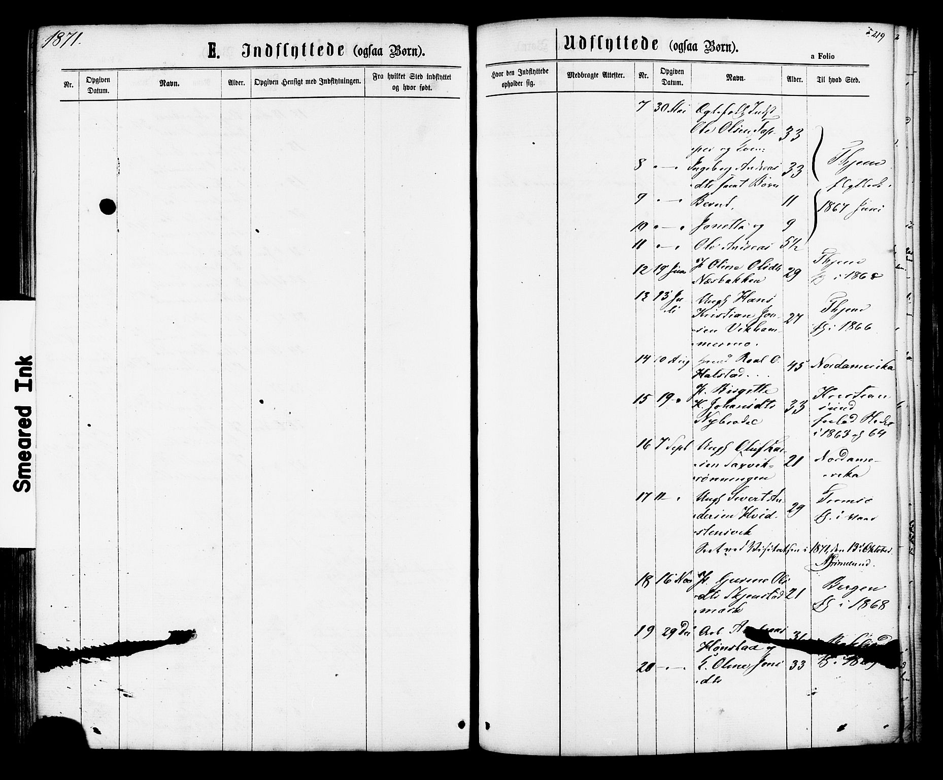 Ministerialprotokoller, klokkerbøker og fødselsregistre - Sør-Trøndelag, SAT/A-1456/616/L0409: Ministerialbok nr. 616A06, 1865-1877, s. 219