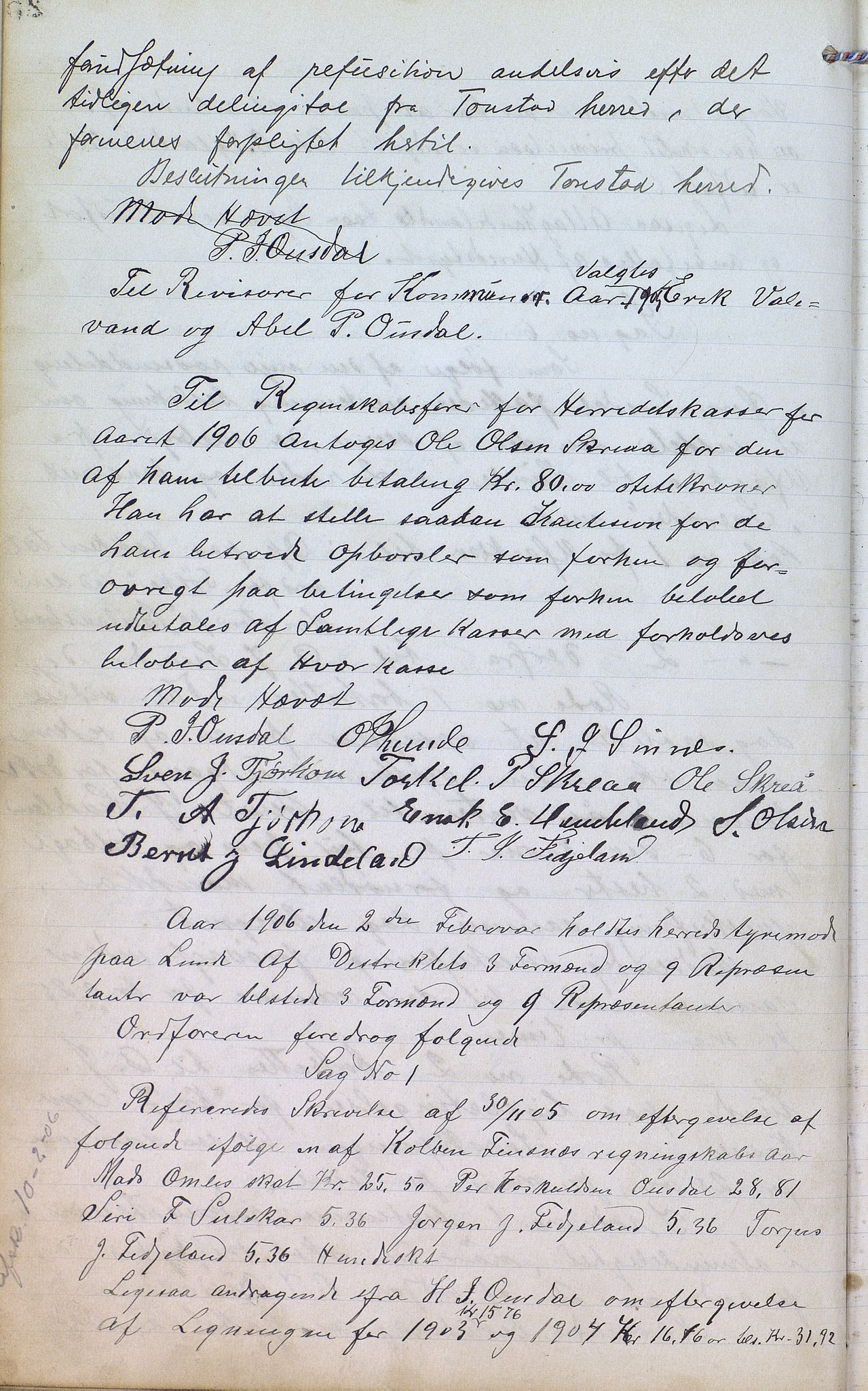 Øvre Sirdal kommune - Formannskapet/Kommunestyret, ARKSOR/1046ØS120/A/L0001: Møtebok (d), 1905-1917, s. 24b