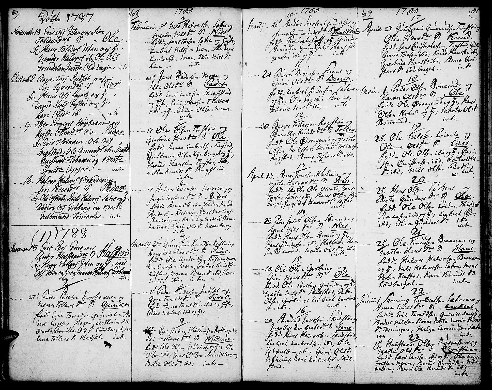 Elverum prestekontor, AV/SAH-PREST-044/H/Ha/Haa/L0005: Ministerialbok nr. 5, 1777-1793, s. 68-69