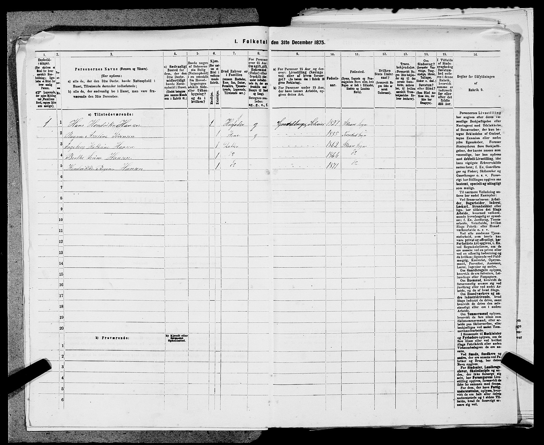 SAST, Folketelling 1875 for 1152L Torvastad prestegjeld, Torvastad sokn, Skåre sokn og Utsira sokn, 1875, s. 1244