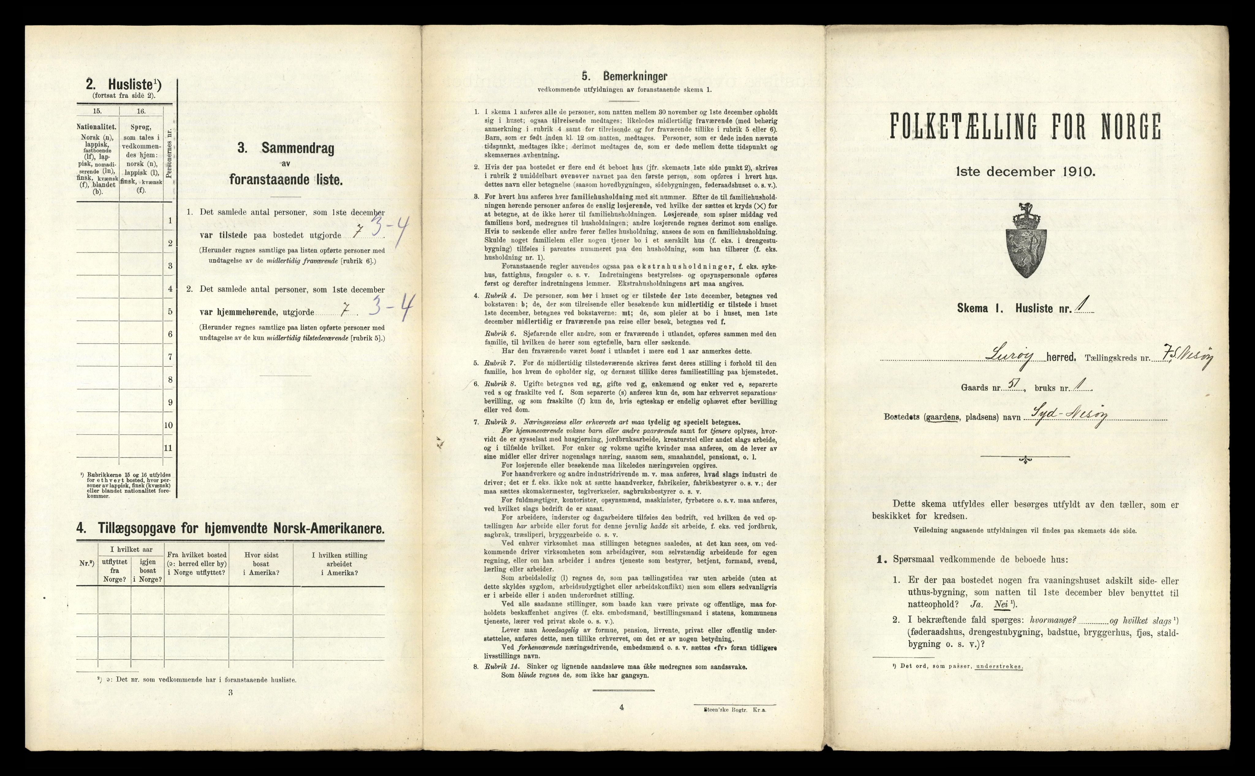 RA, Folketelling 1910 for 1834 Lurøy herred, 1910, s. 756