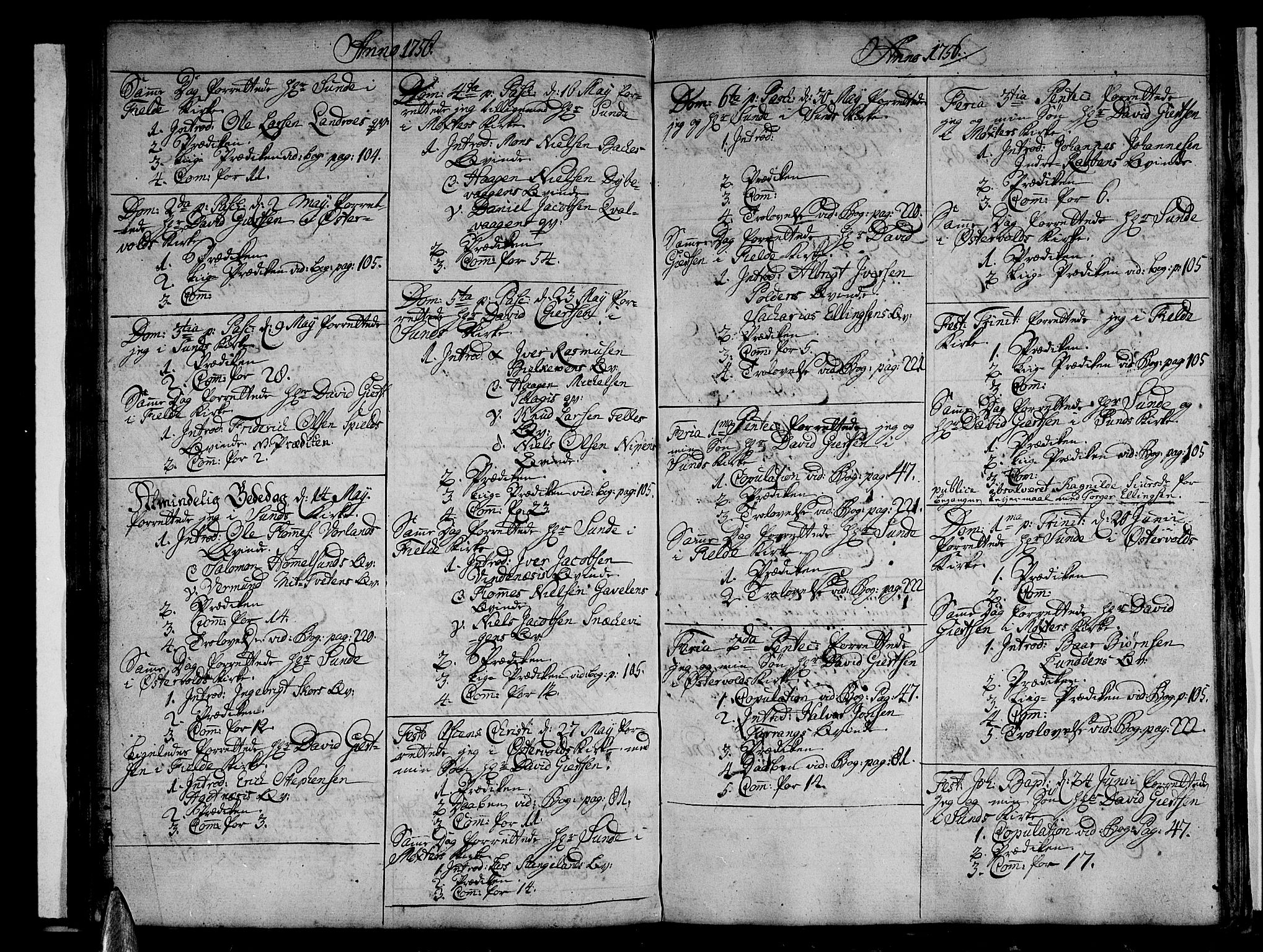 Sund sokneprestembete, AV/SAB-A-99930: Ministerialbok nr. A 3, 1740-1769