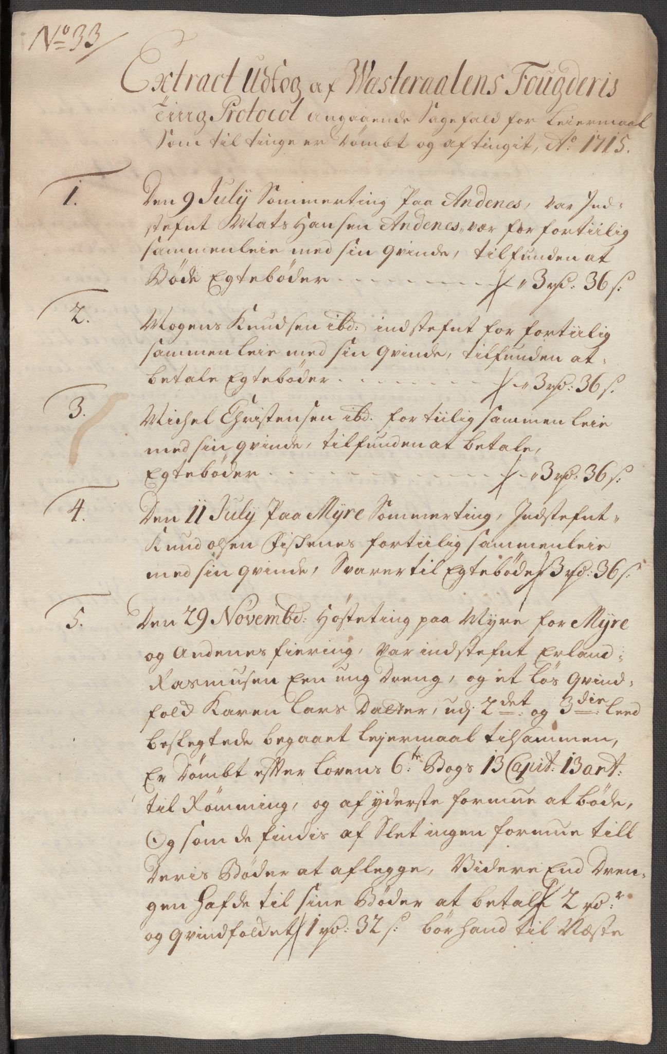 Rentekammeret inntil 1814, Reviderte regnskaper, Fogderegnskap, AV/RA-EA-4092/R67/L4681: Fogderegnskap Vesterålen, Andenes og Lofoten, 1715, s. 171