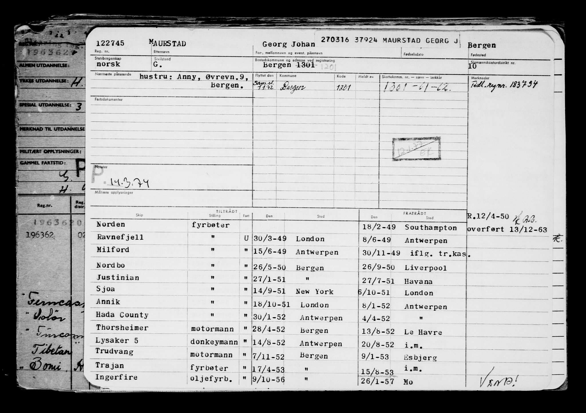 Direktoratet for sjømenn, AV/RA-S-3545/G/Gb/L0137: Hovedkort, 1916, s. 705