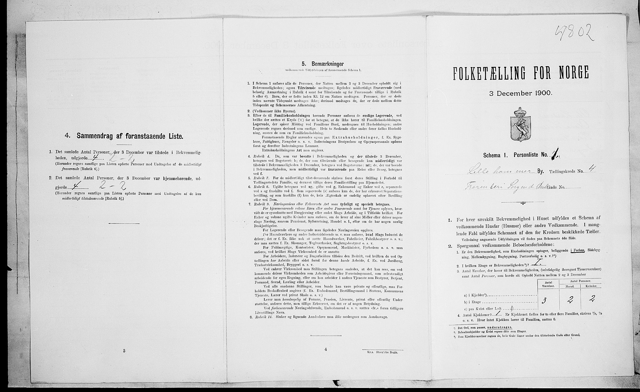 SAH, Folketelling 1900 for 0501 Lillehammer kjøpstad, 1900, s. 1254