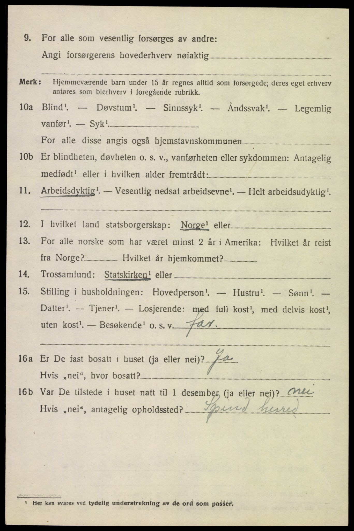 SAK, Folketelling 1920 for 1036 Fjotland herred, 1920, s. 2029