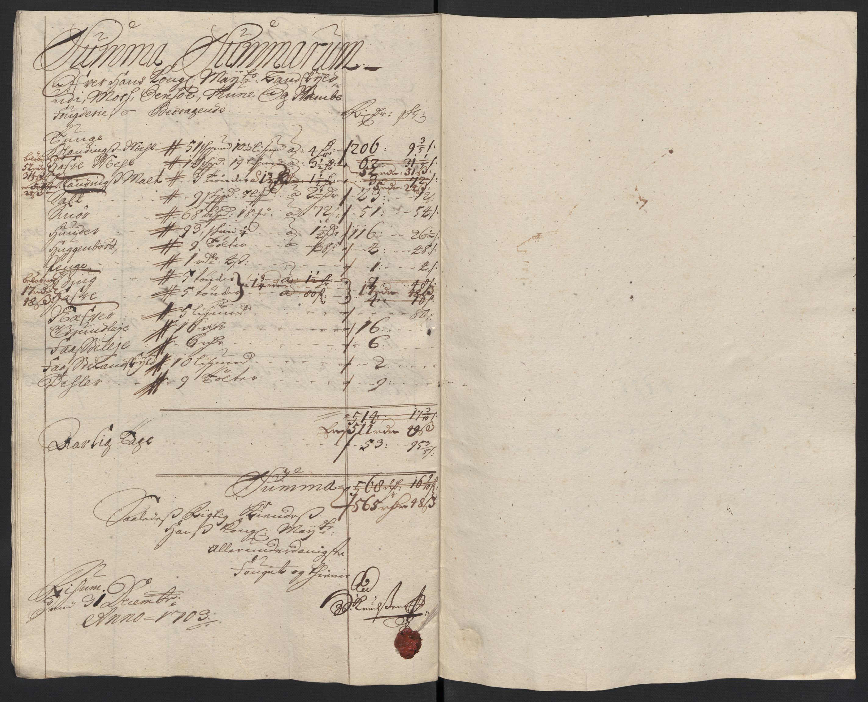 Rentekammeret inntil 1814, Reviderte regnskaper, Fogderegnskap, RA/EA-4092/R04/L0132: Fogderegnskap Moss, Onsøy, Tune, Veme og Åbygge, 1703-1704, s. 31