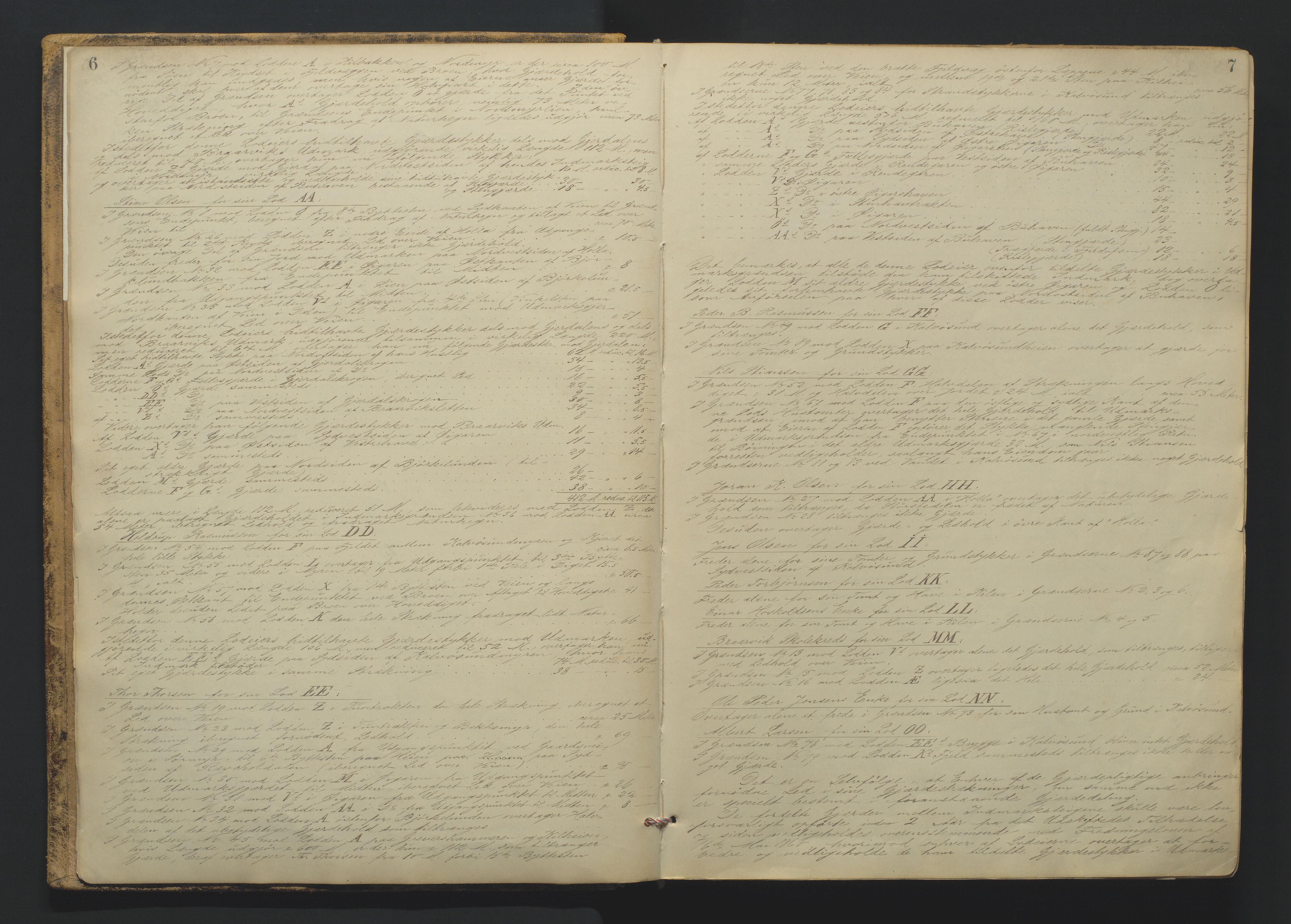 Utskiftningsformannen i Nedenes amt, AV/SAK-1541-0002/F/Fa/Faa/L0011: Utskiftningsprotokoll med gårdsregister, Nedenes amt nr 11, 1887-1893