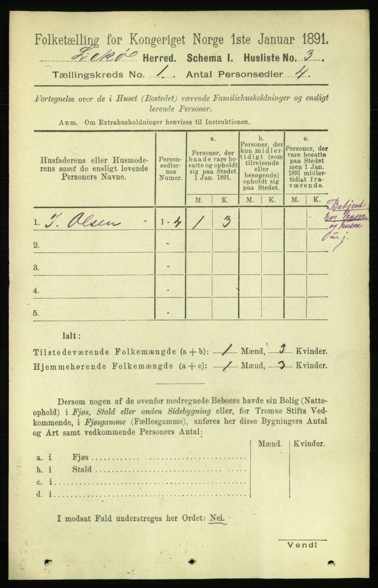 RA, Folketelling 1891 for 1755 Leka herred, 1891, s. 21