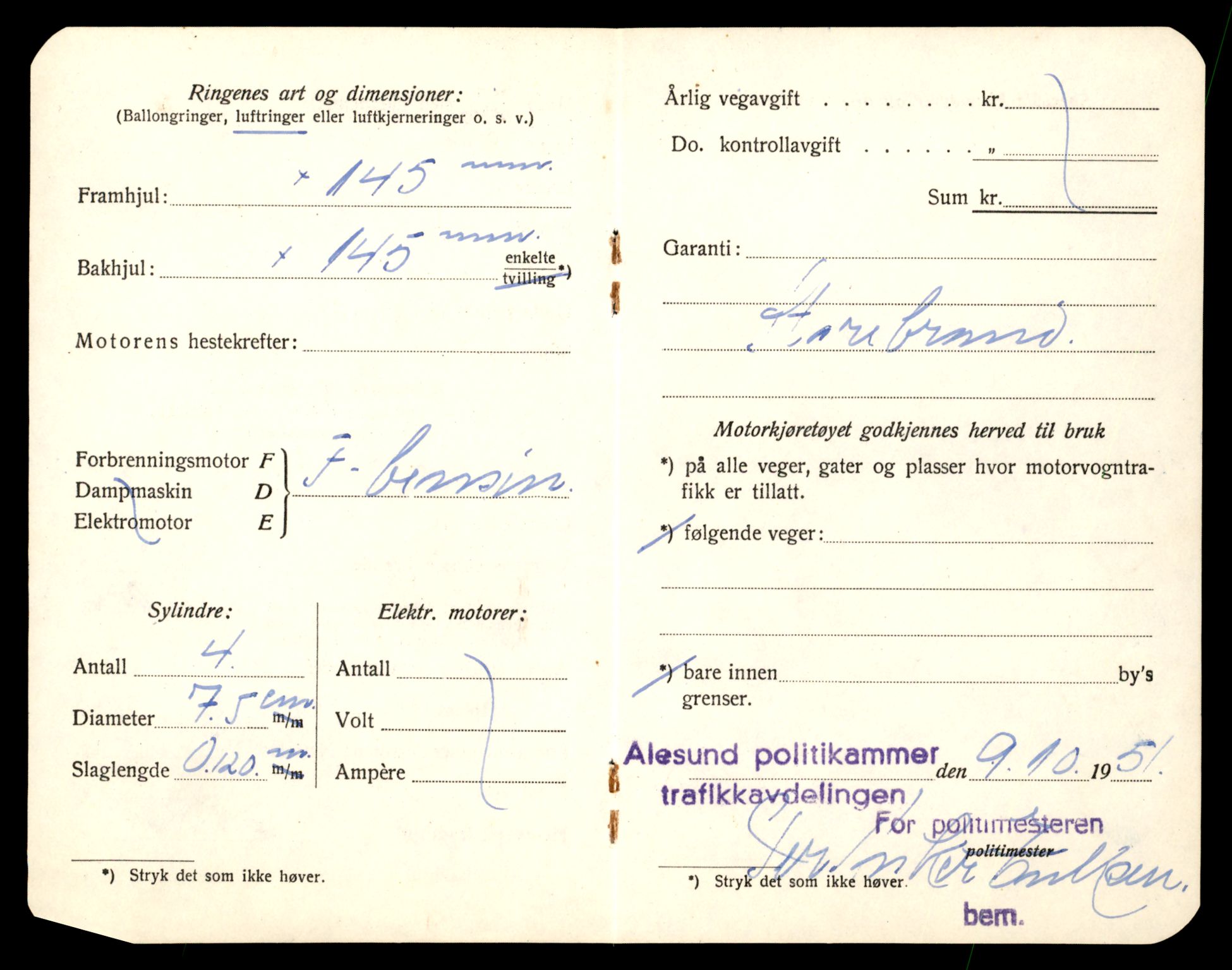 Møre og Romsdal vegkontor - Ålesund trafikkstasjon, AV/SAT-A-4099/F/Fe/L0017: Registreringskort for kjøretøy T 1985 - T 10090, 1927-1998, s. 2736