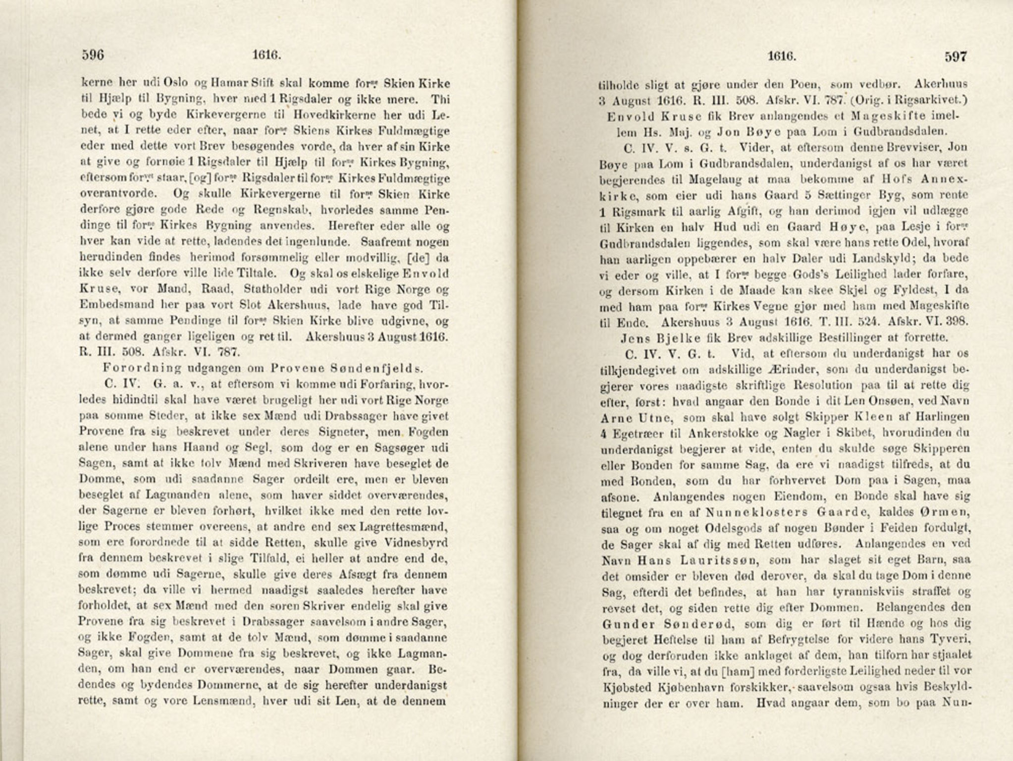 Publikasjoner utgitt av Det Norske Historiske Kildeskriftfond, PUBL/-/-/-: Norske Rigs-Registranter, bind 4, 1603-1618, s. 596-597