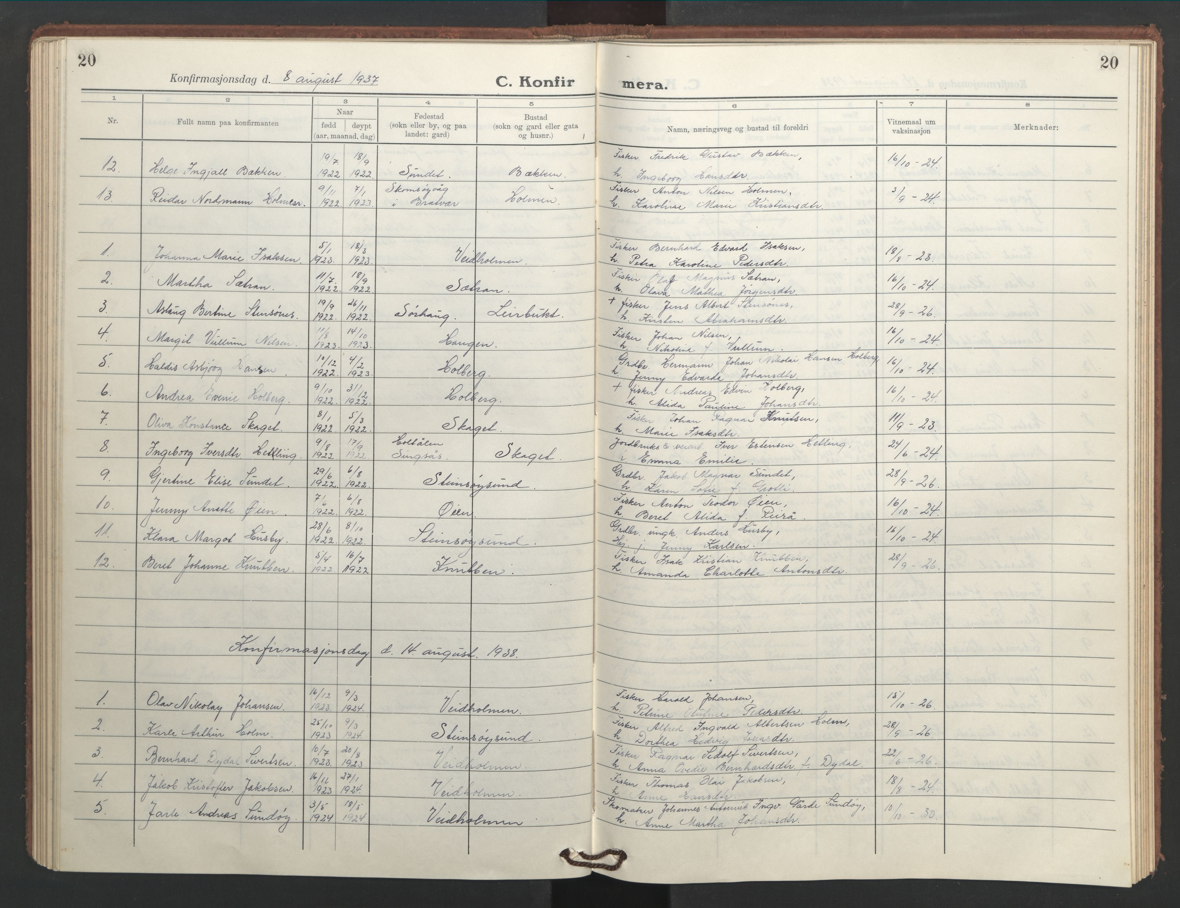 Ministerialprotokoller, klokkerbøker og fødselsregistre - Møre og Romsdal, AV/SAT-A-1454/583/L0957: Klokkerbok nr. 583C02, 1926-1947, s. 20