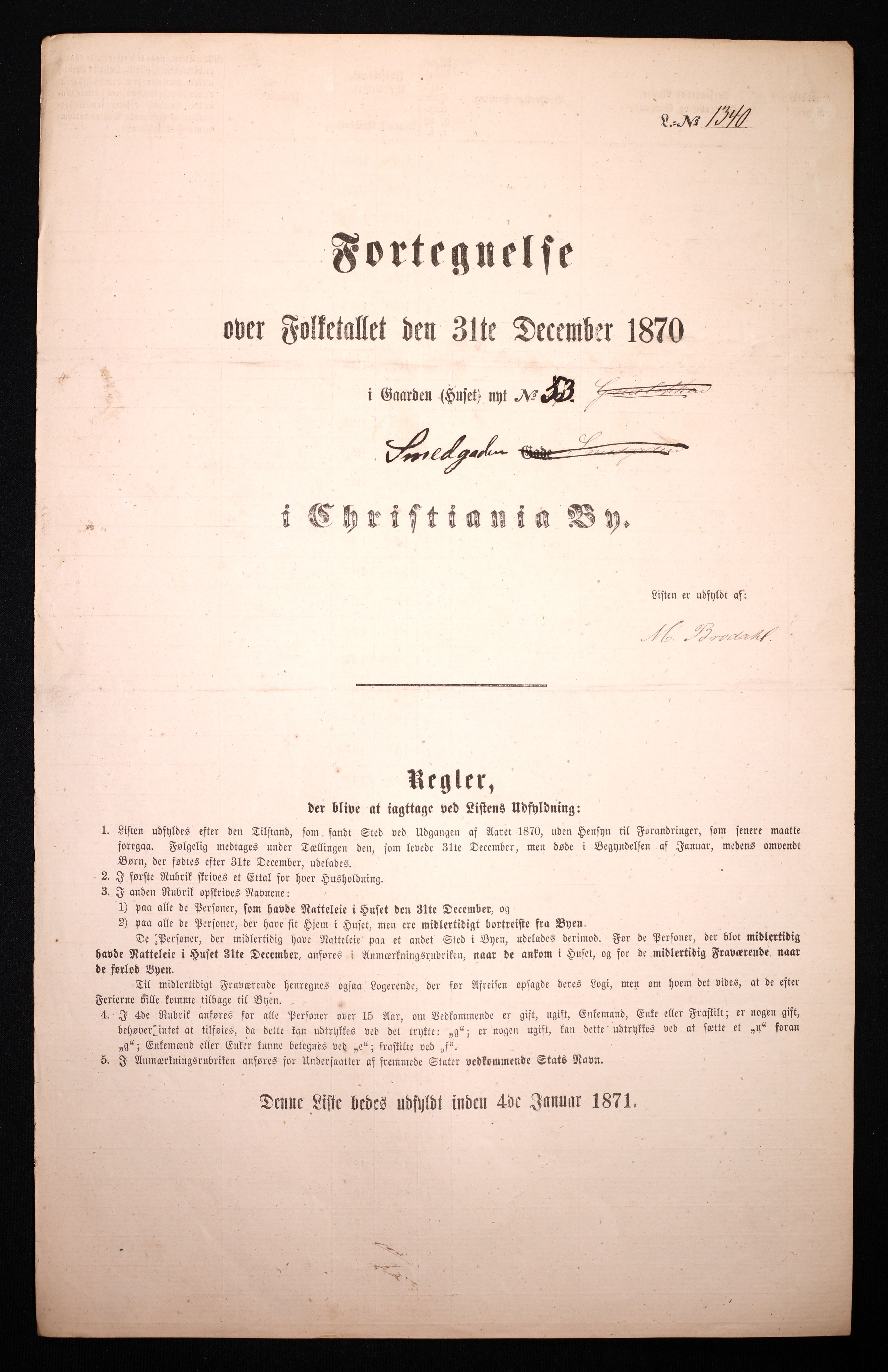 RA, Folketelling 1870 for 0301 Kristiania kjøpstad, 1870, s. 3561