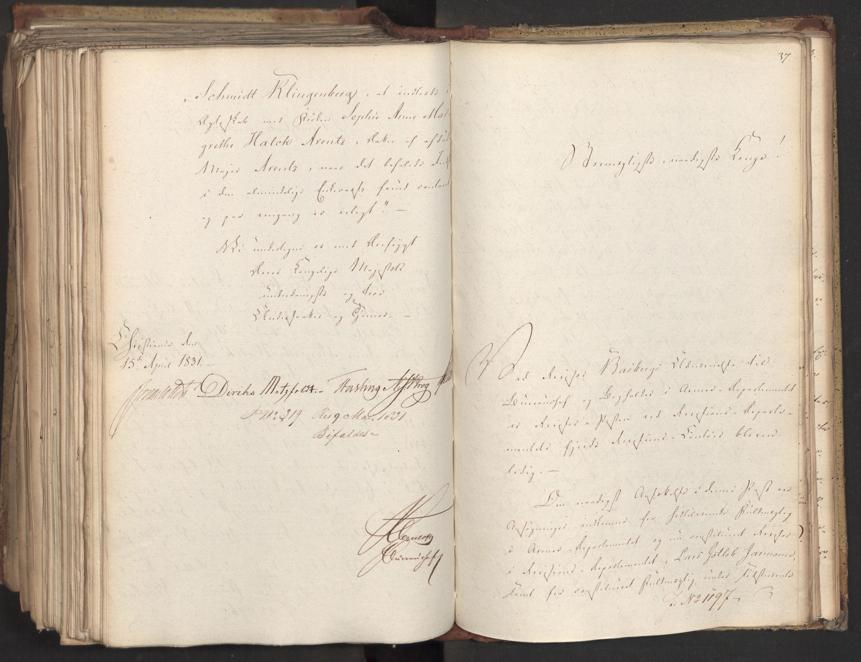 Statsrådsavdelingen i Stockholm, AV/RA-S-1003/D/Da/L0070: Regjeringsinnstillinger nr. 1047-1221, 1831, s. 552