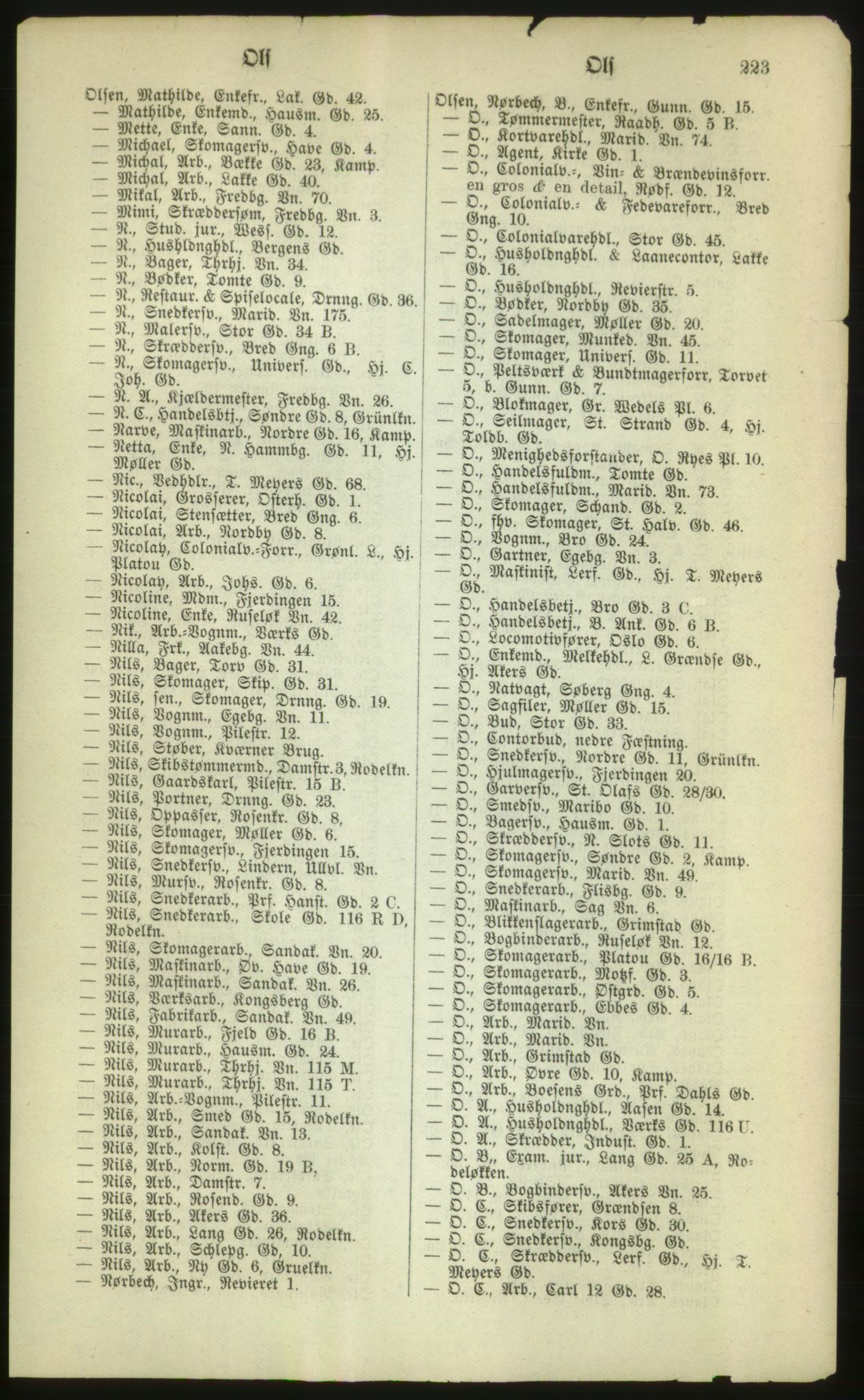 Kristiania/Oslo adressebok, PUBL/-, 1880, s. 223