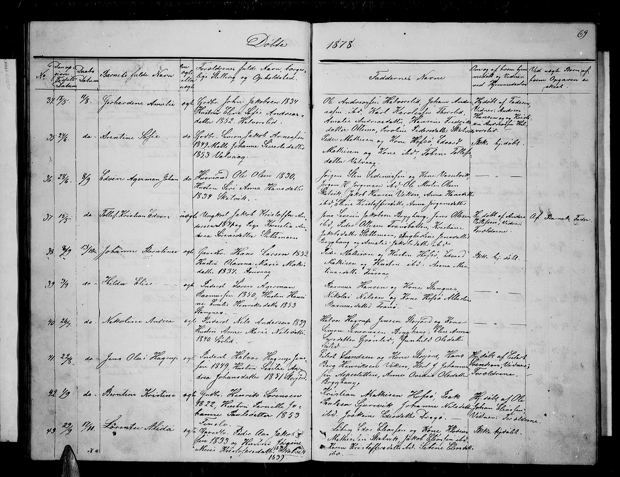 Tranøy sokneprestkontor, AV/SATØ-S-1313/I/Ia/Iab/L0003klokker: Klokkerbok nr. 3, 1861-1887, s. 69