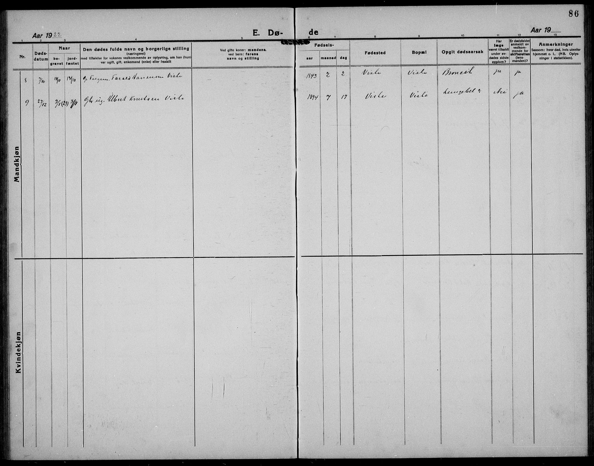 Hetland sokneprestkontor, AV/SAST-A-101826/30/30BB/L0012: Klokkerbok nr. B 12, 1922-1940, s. 86