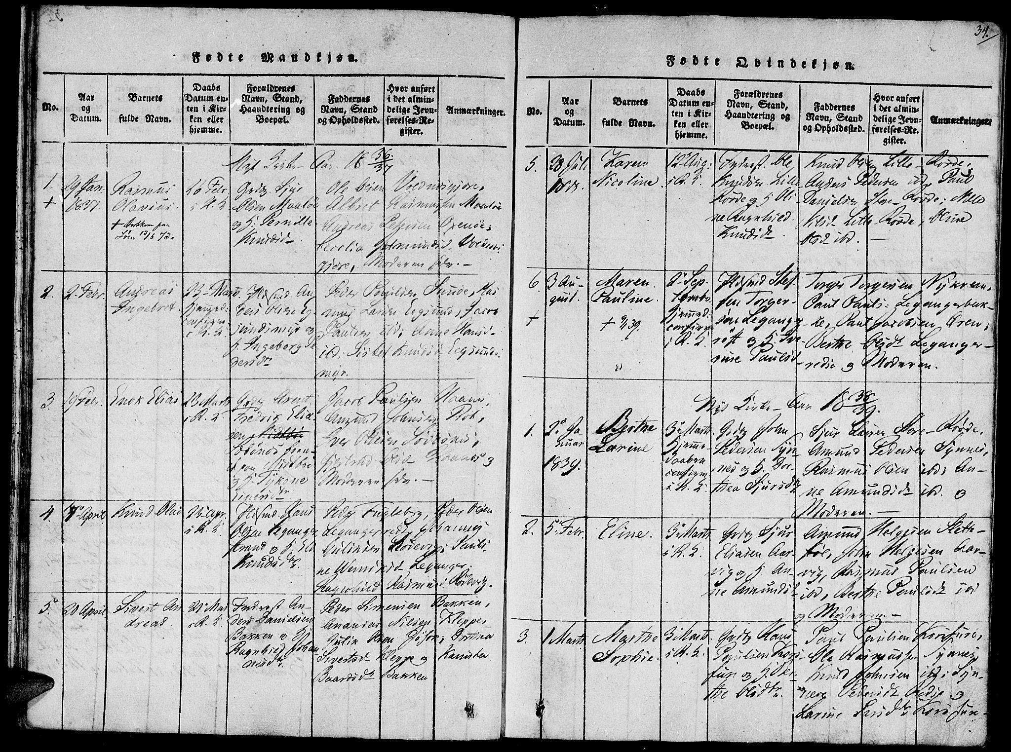 Ministerialprotokoller, klokkerbøker og fødselsregistre - Møre og Romsdal, AV/SAT-A-1454/504/L0054: Ministerialbok nr. 504A01, 1816-1861, s. 34