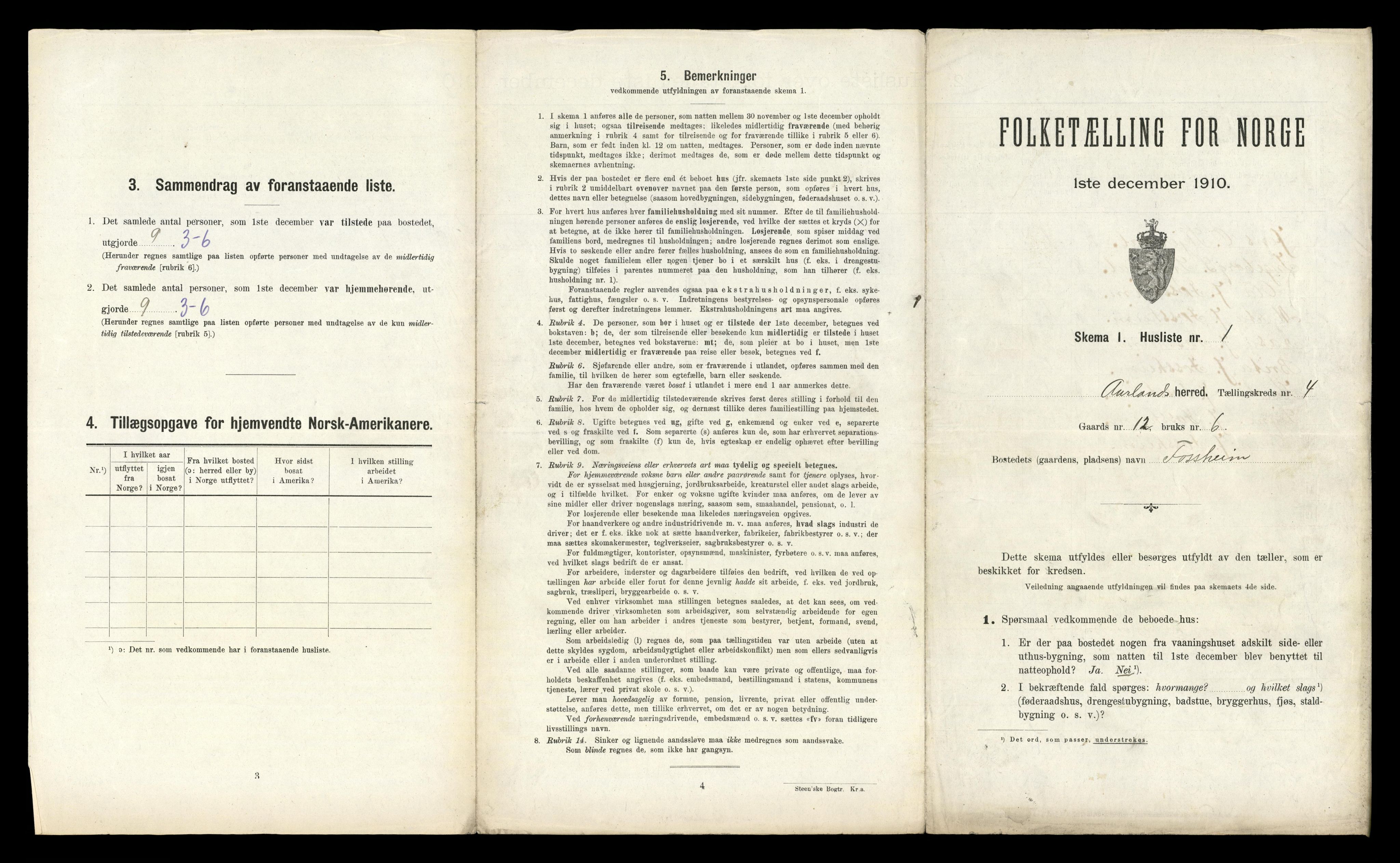 RA, Folketelling 1910 for 1421 Aurland herred, 1910, s. 261