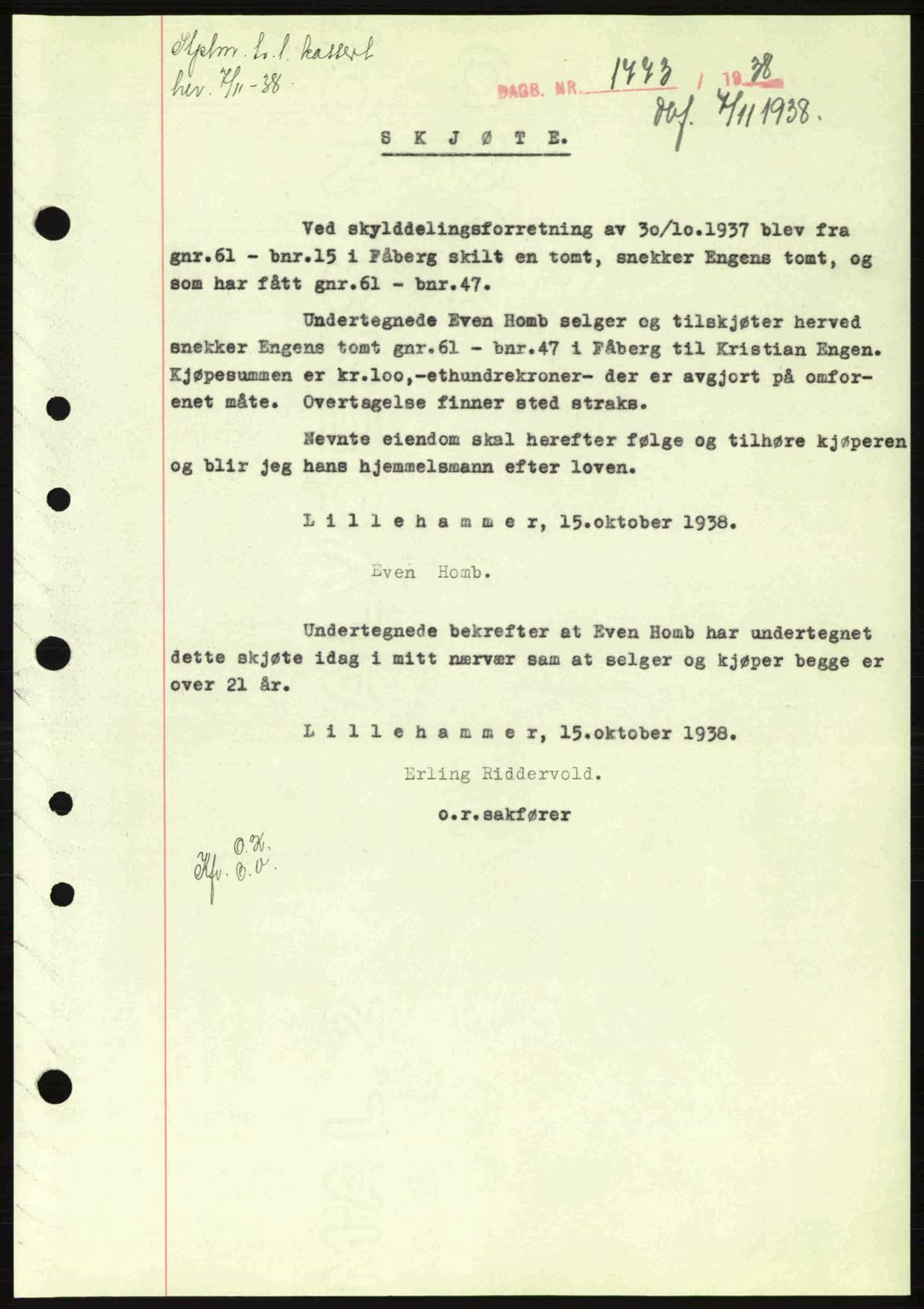 Sør-Gudbrandsdal tingrett, SAH/TING-004/H/Hb/Hbd/L0005: Pantebok nr. A5, 1938-1939, Dagboknr: 1773/1938