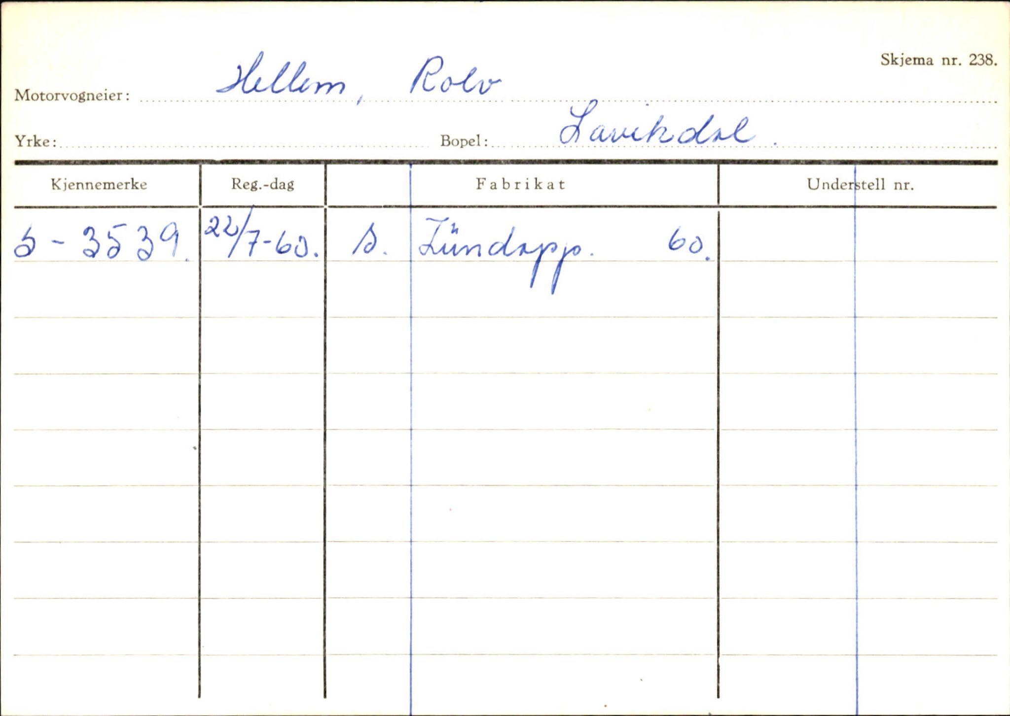 Statens vegvesen, Sogn og Fjordane vegkontor, SAB/A-5301/4/F/L0130: Eigarregister Eid T-Å. Høyanger A-O, 1945-1975, s. 1380