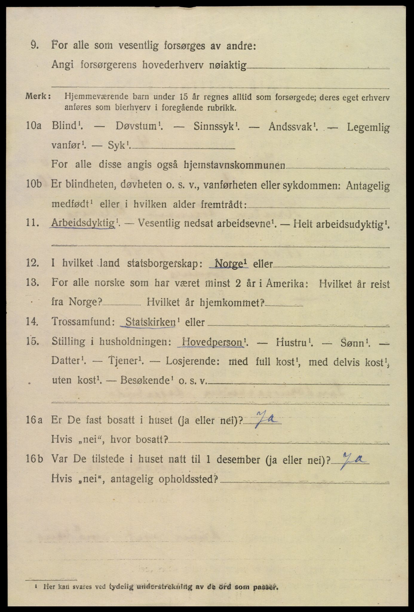 SAK, Folketelling 1920 for 0936 Hornnes herred, 1920, s. 1620