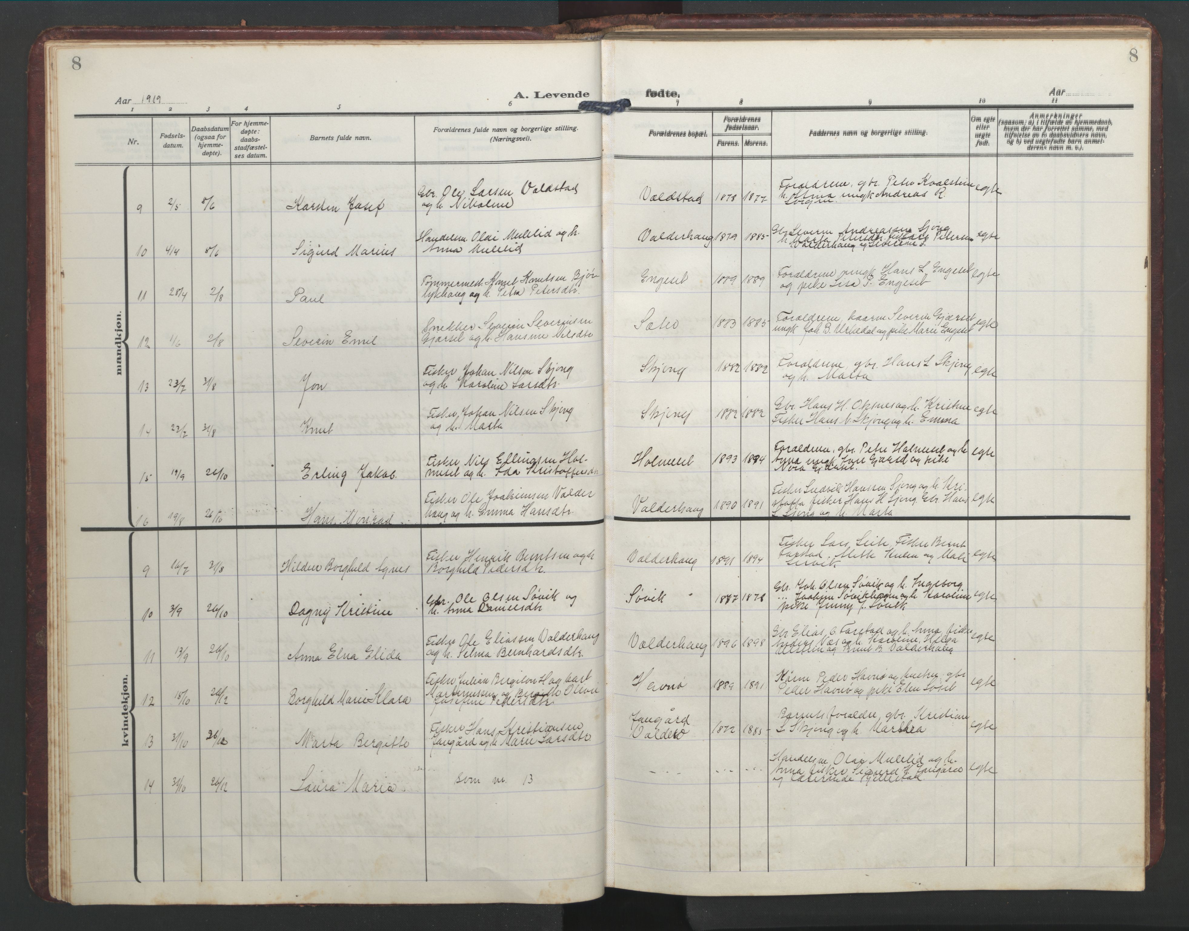 Ministerialprotokoller, klokkerbøker og fødselsregistre - Møre og Romsdal, AV/SAT-A-1454/526/L0384: Klokkerbok nr. 526C01, 1917-1952, s. 8