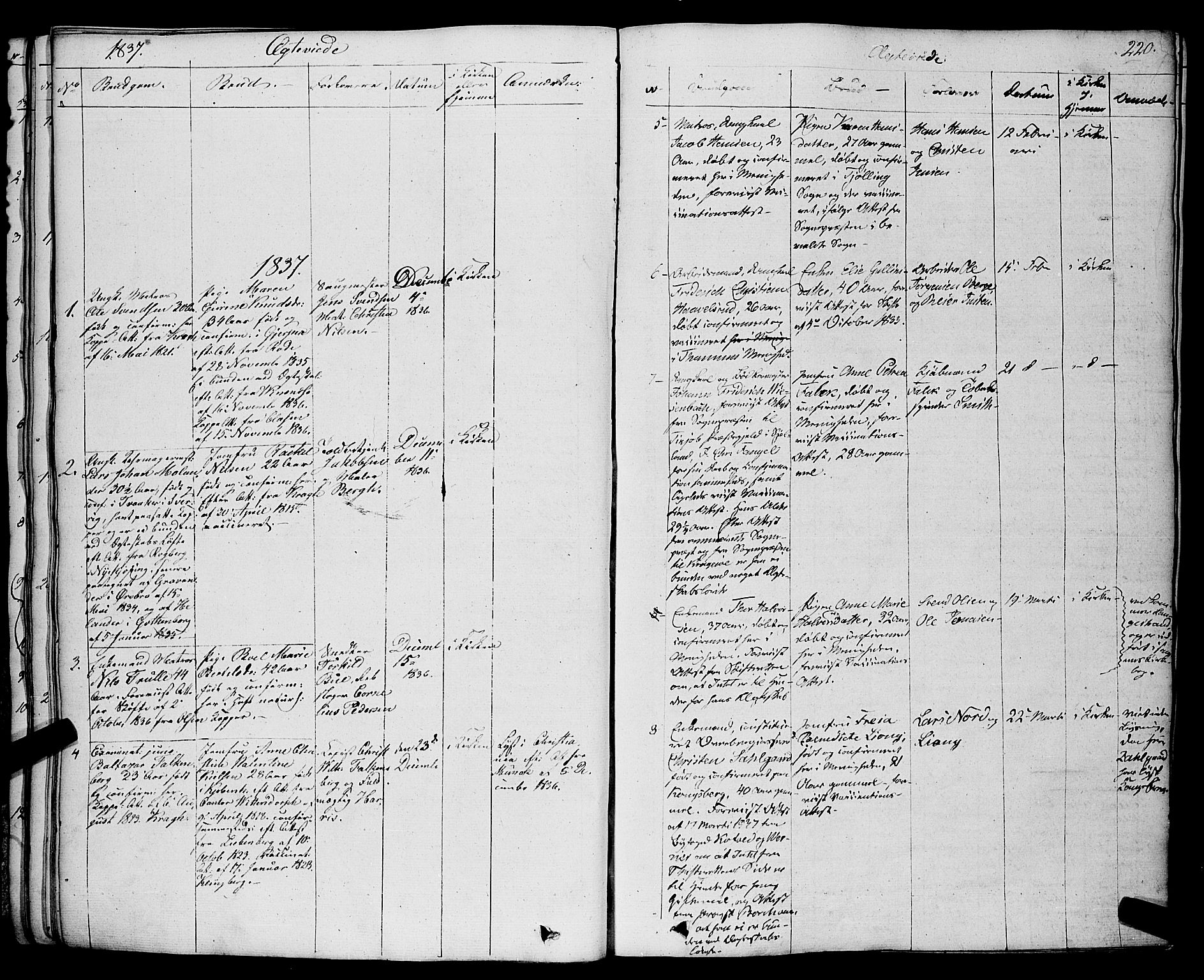 Larvik kirkebøker, AV/SAKO-A-352/F/Fa/L0002: Ministerialbok nr. I 2, 1825-1847, s. 220