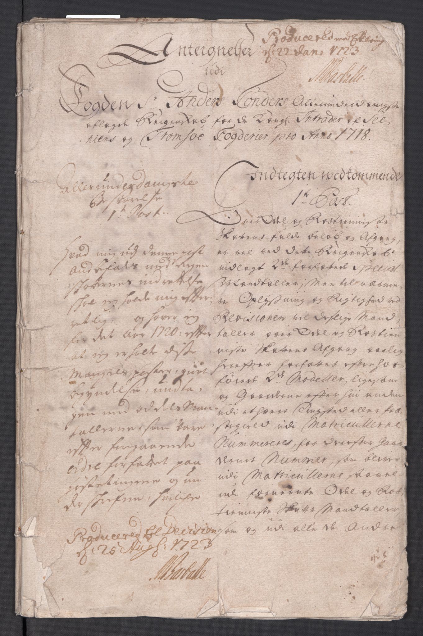 Rentekammeret inntil 1814, Reviderte regnskaper, Fogderegnskap, AV/RA-EA-4092/R68/L4764: Fogderegnskap Senja og Troms, 1718, s. 472