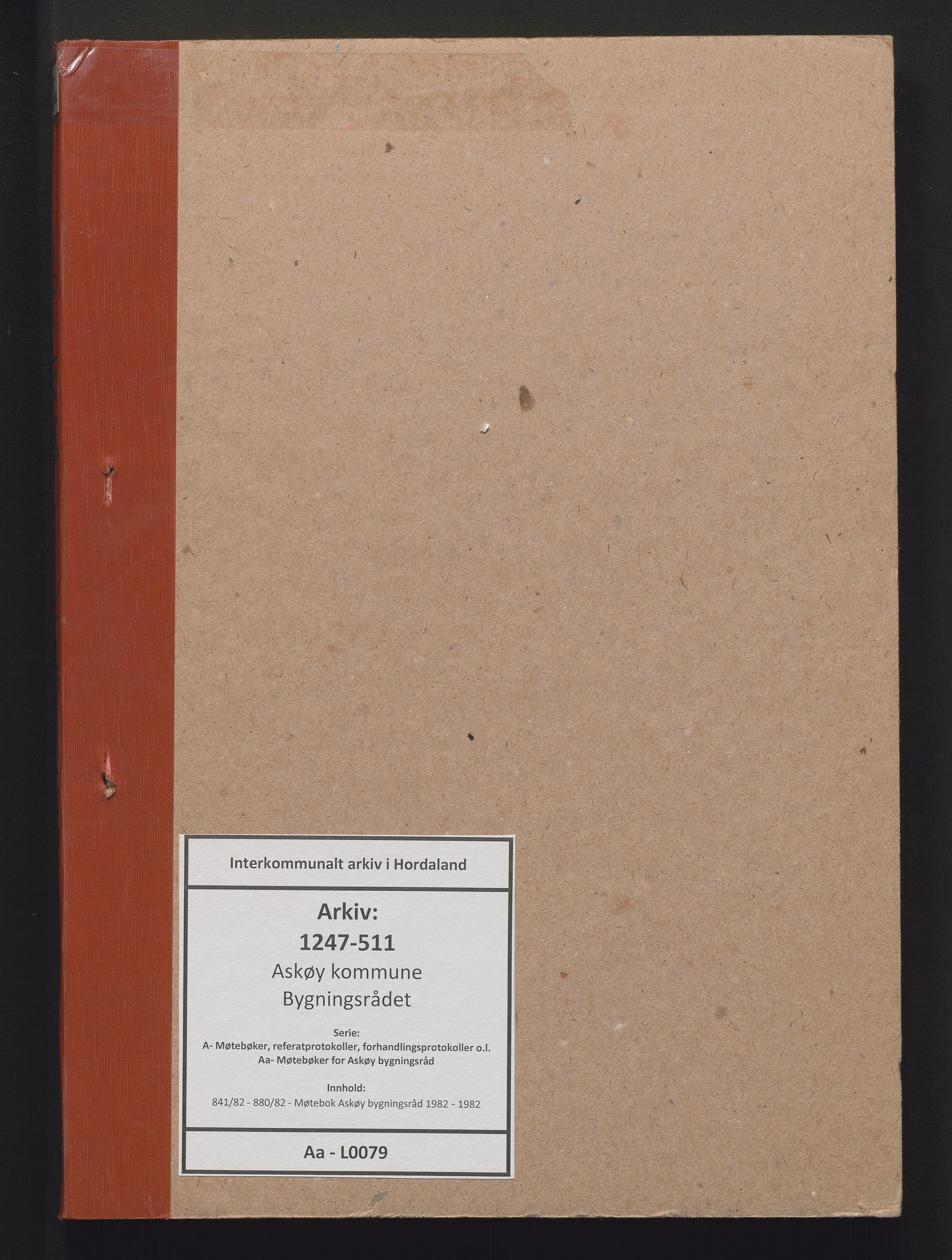 Askøy kommune. Bygningsrådet, IKAH/1247-511/A/Aa/L0079: Møtebok Askøy bygningsråd, 1982